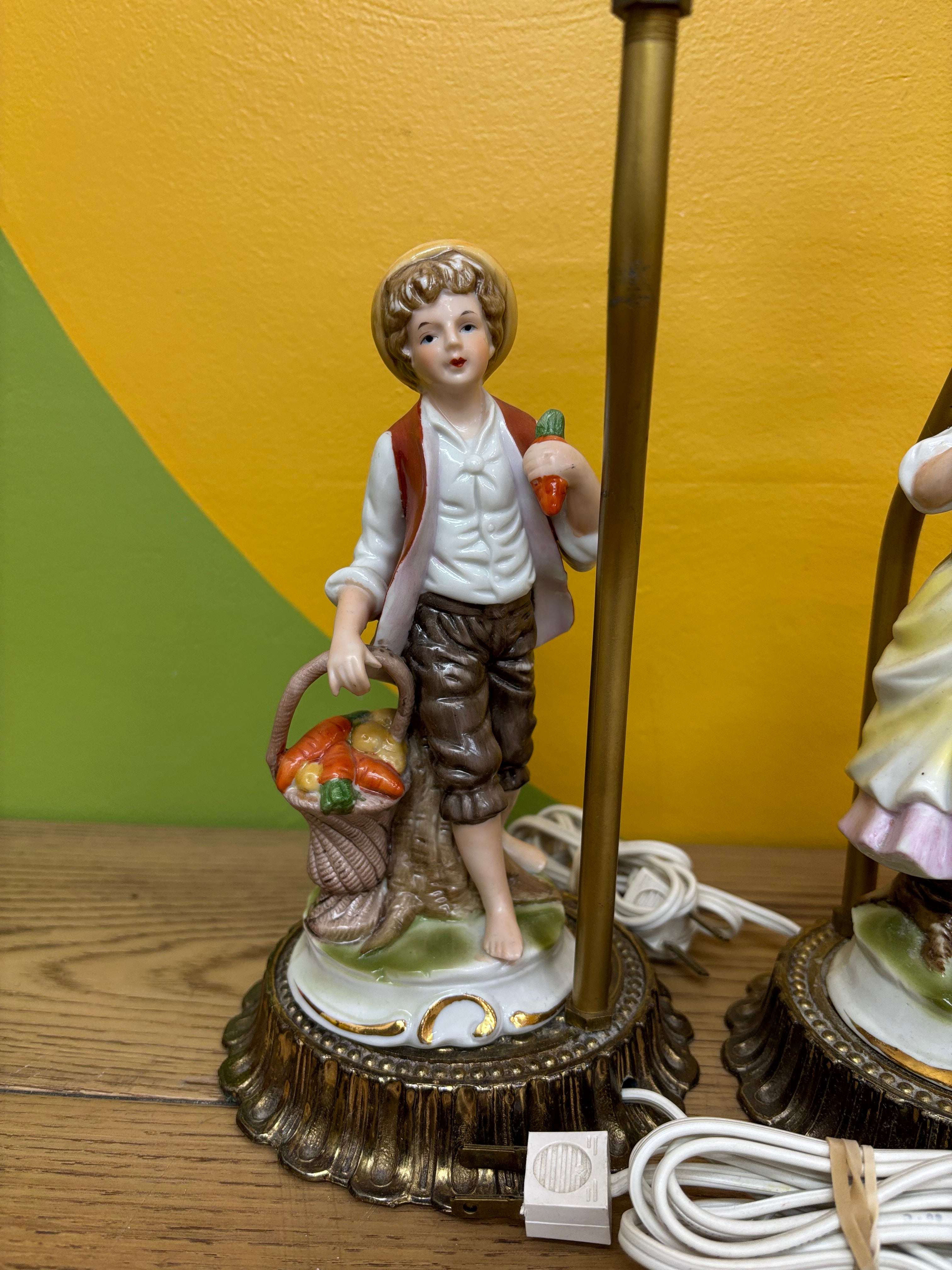 Ceramic Boy & Girl Lamps