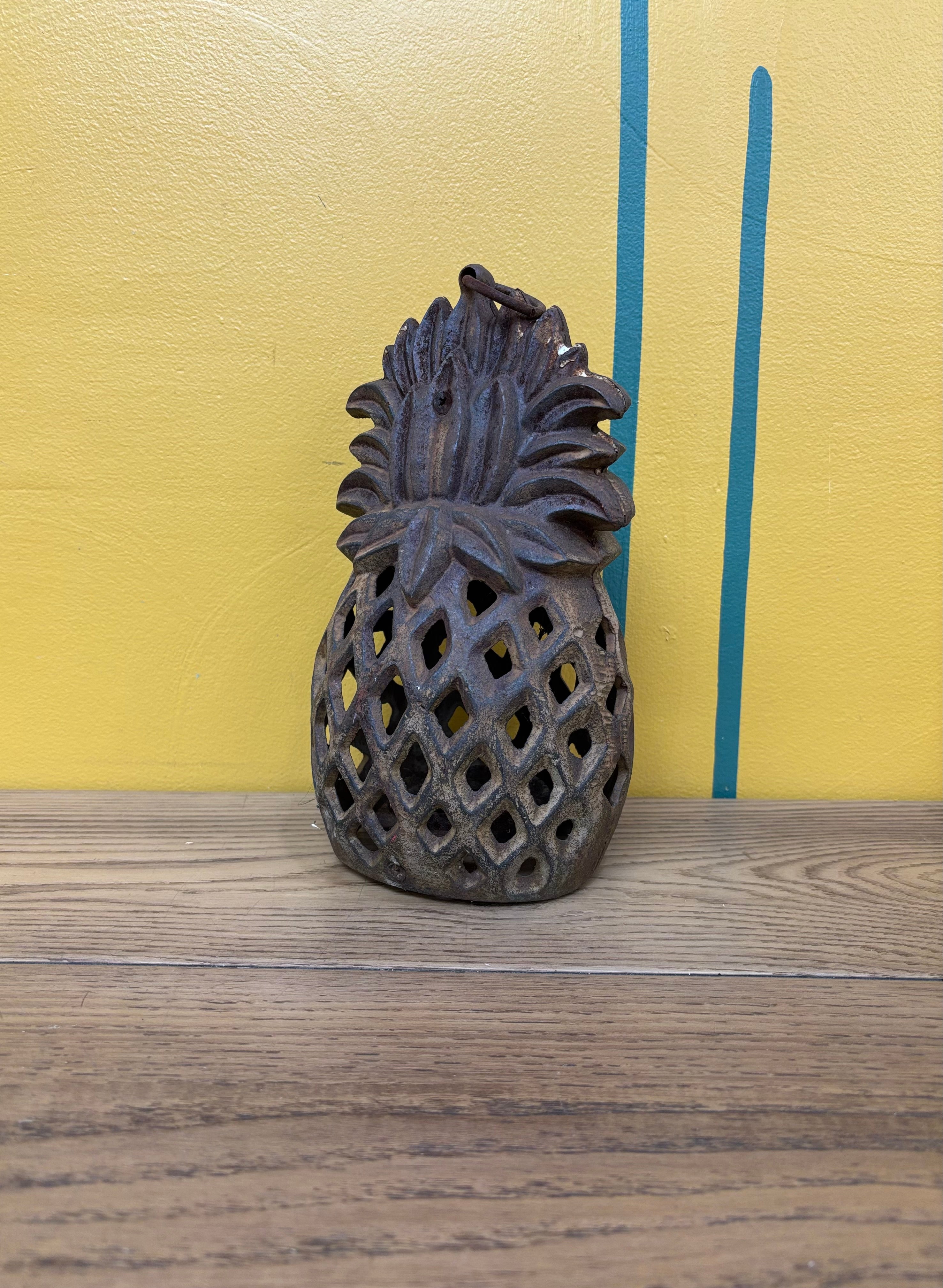 Cast Iron Pineapple Lantern Candle Holder