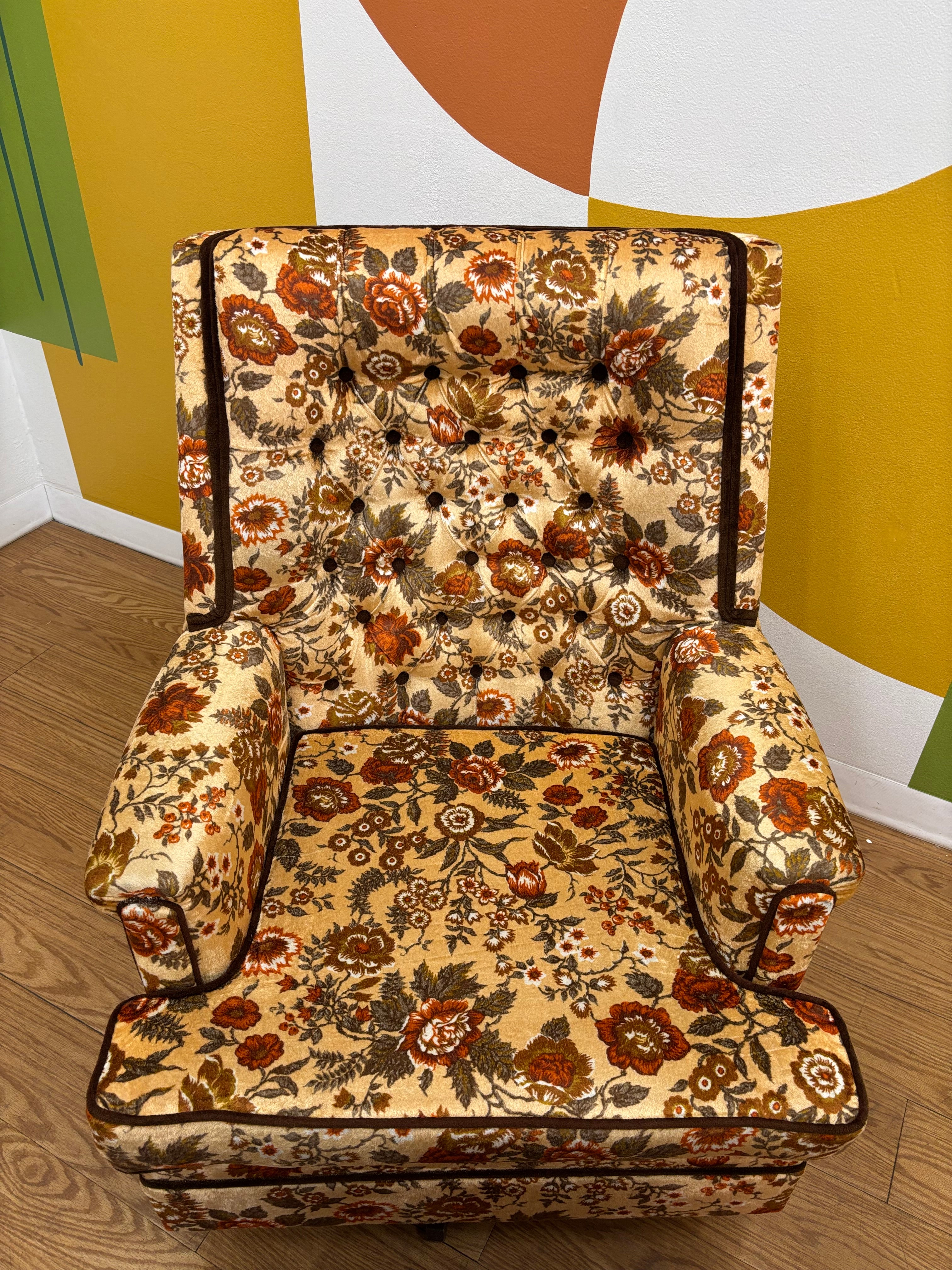 Floral Armchair & Ottoman