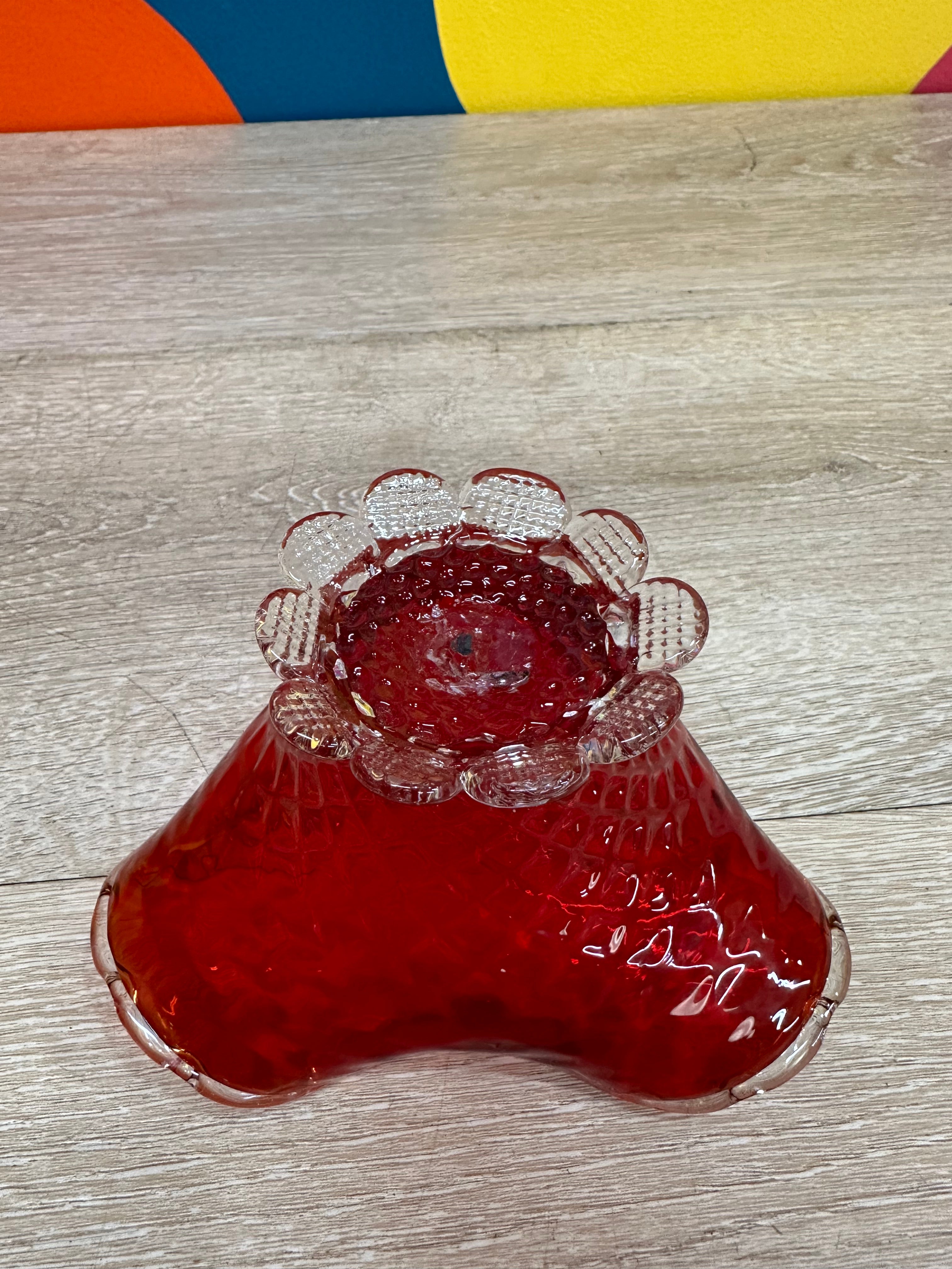 Red Ruby Glass Dish