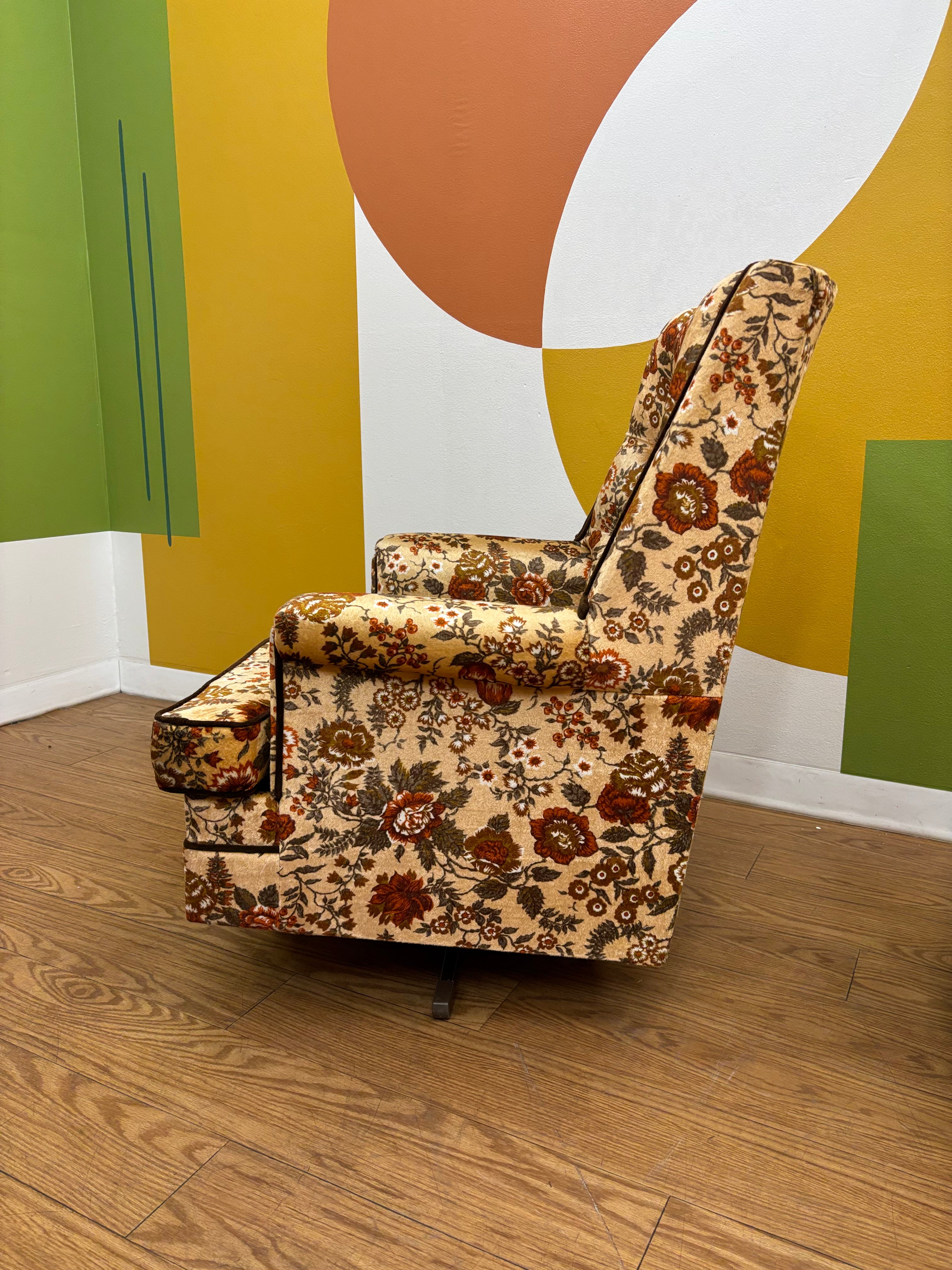 Floral Armchair & Ottoman