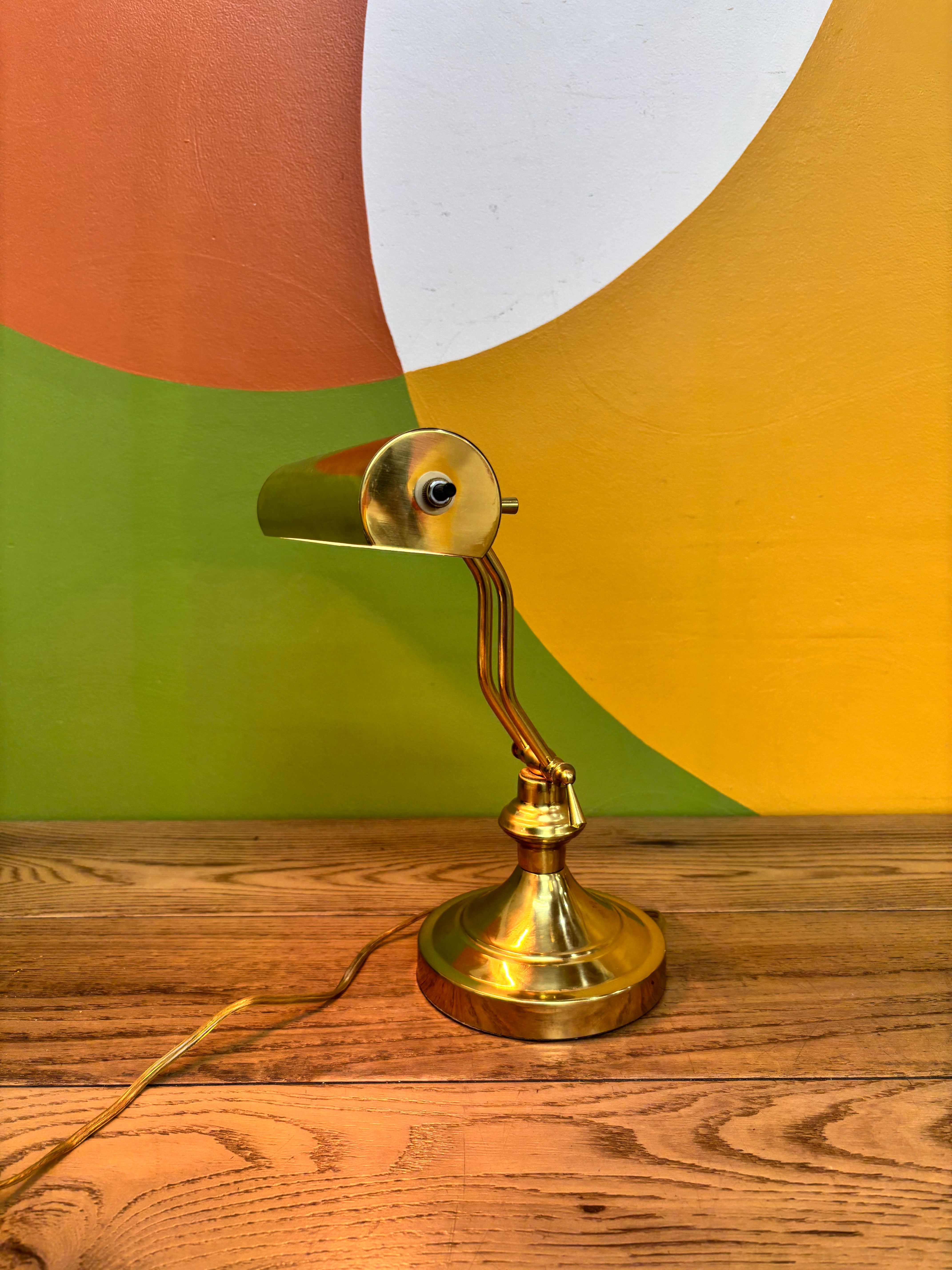 Gold Metal Bankers Lamp