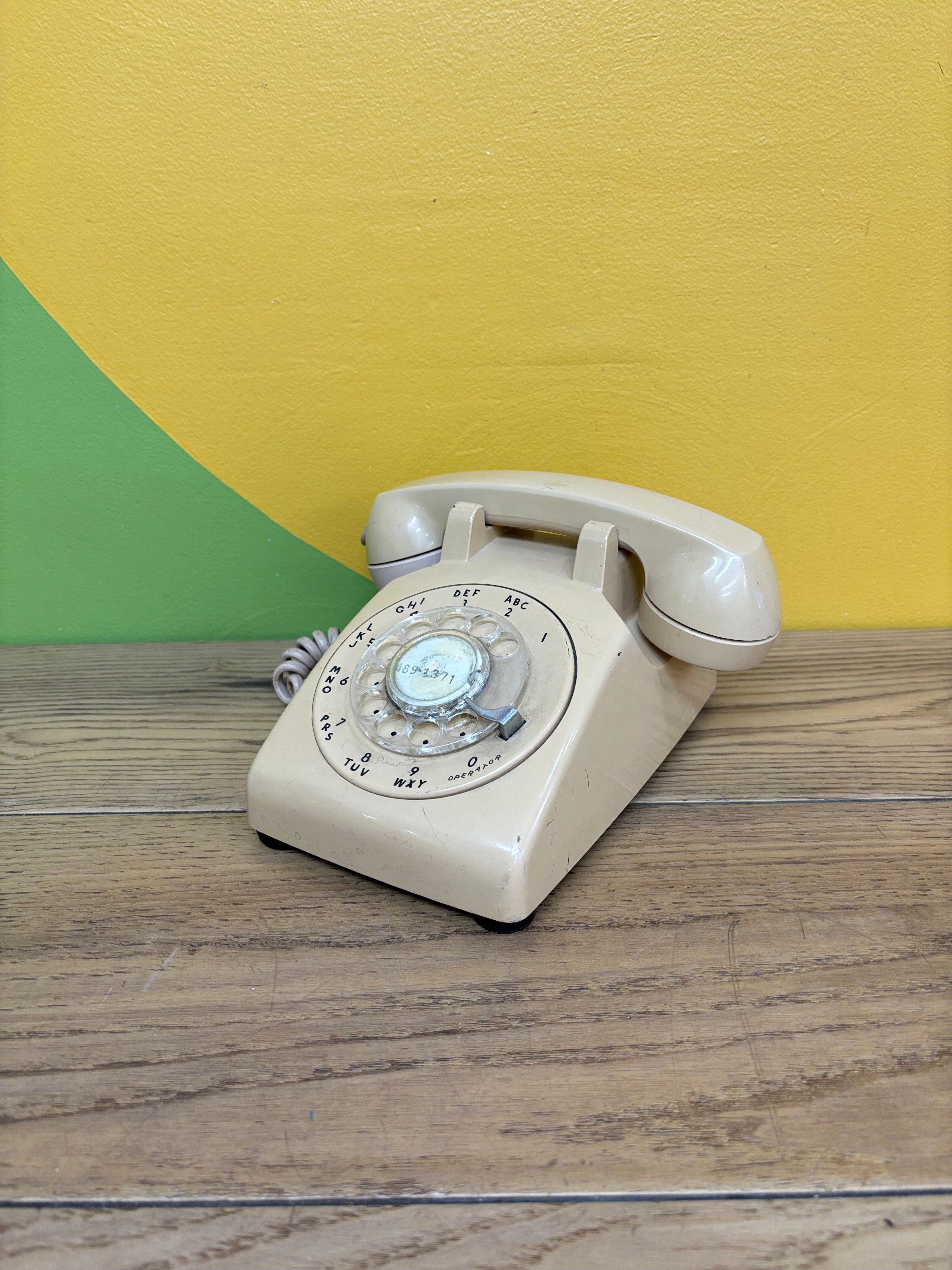 Beige Rotary Phone