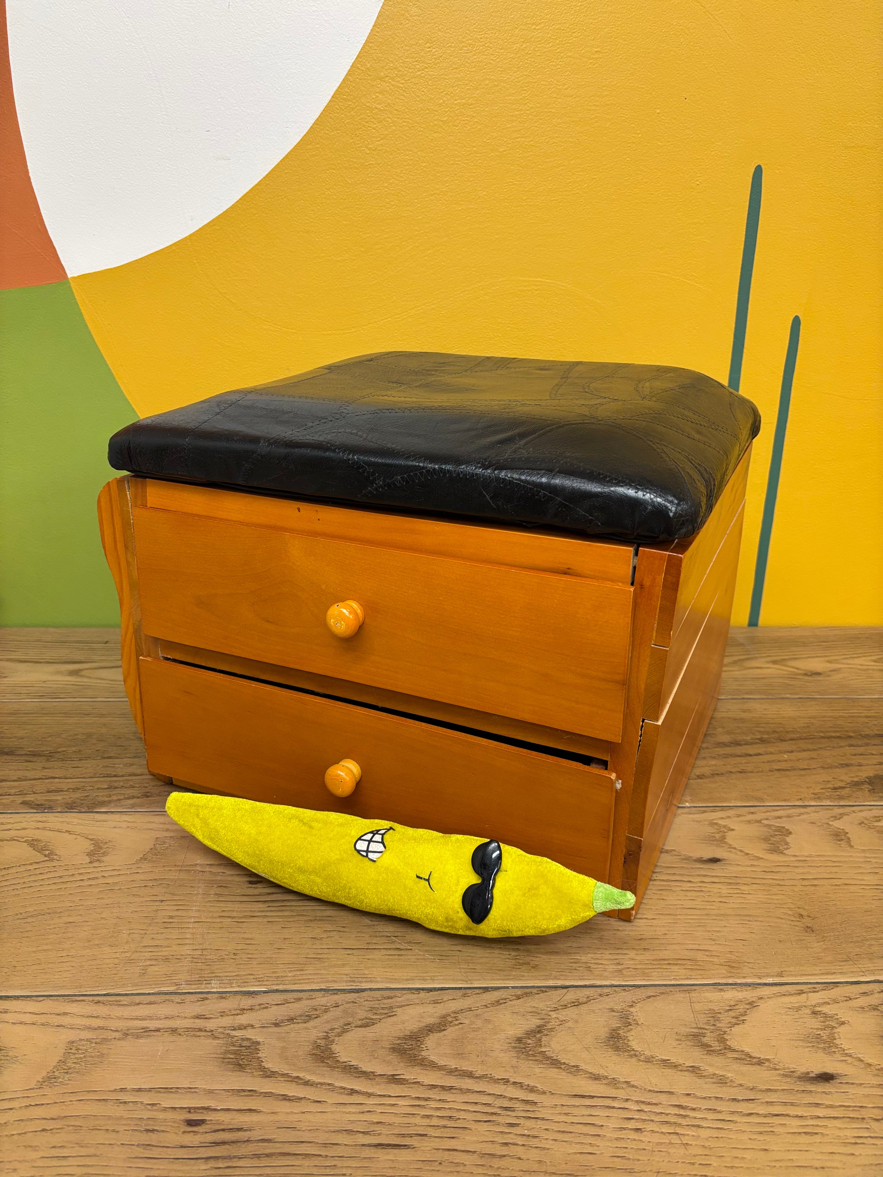 Wood Sewing Footstool