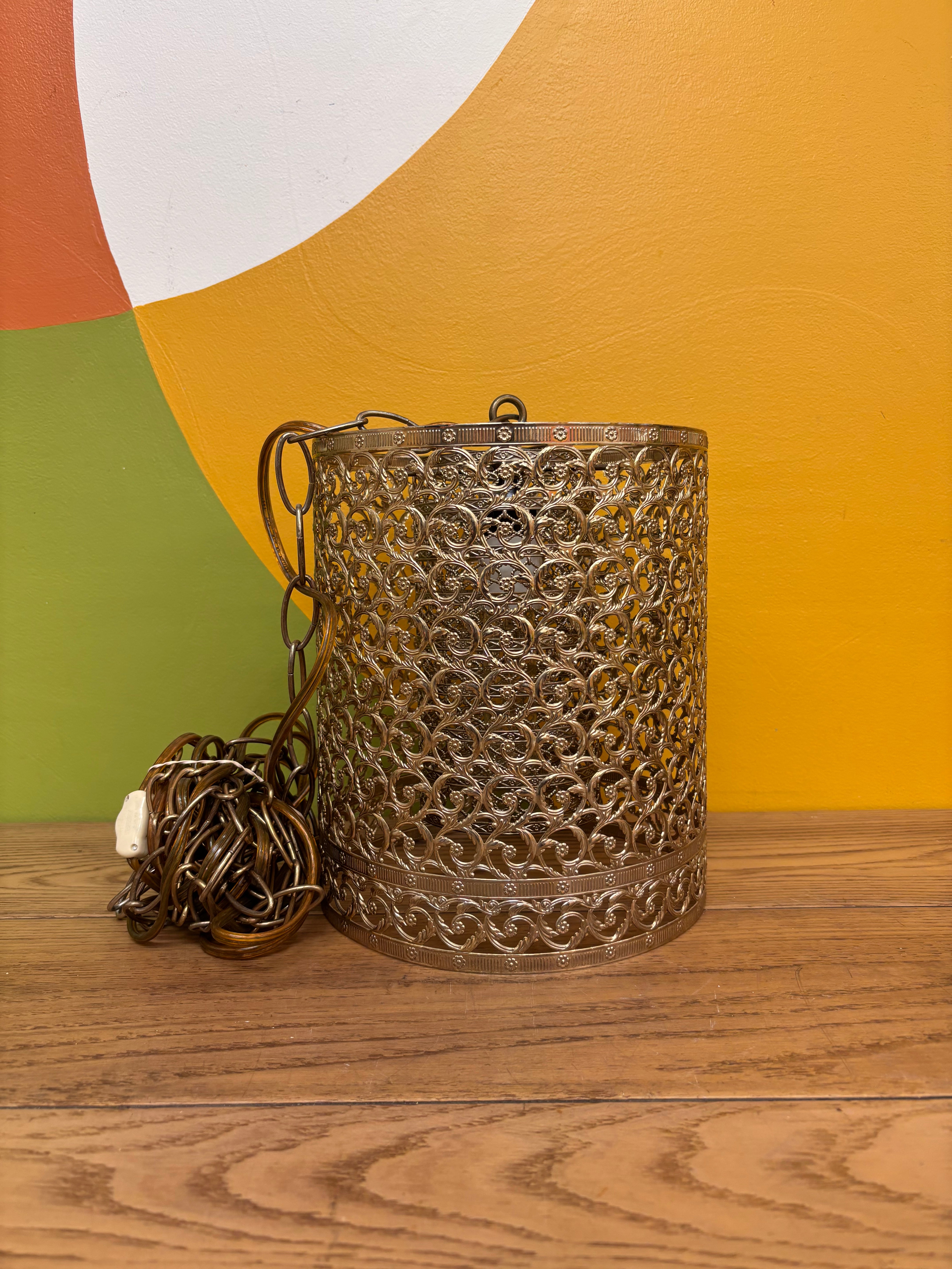 Gold Metal Swag Lamp