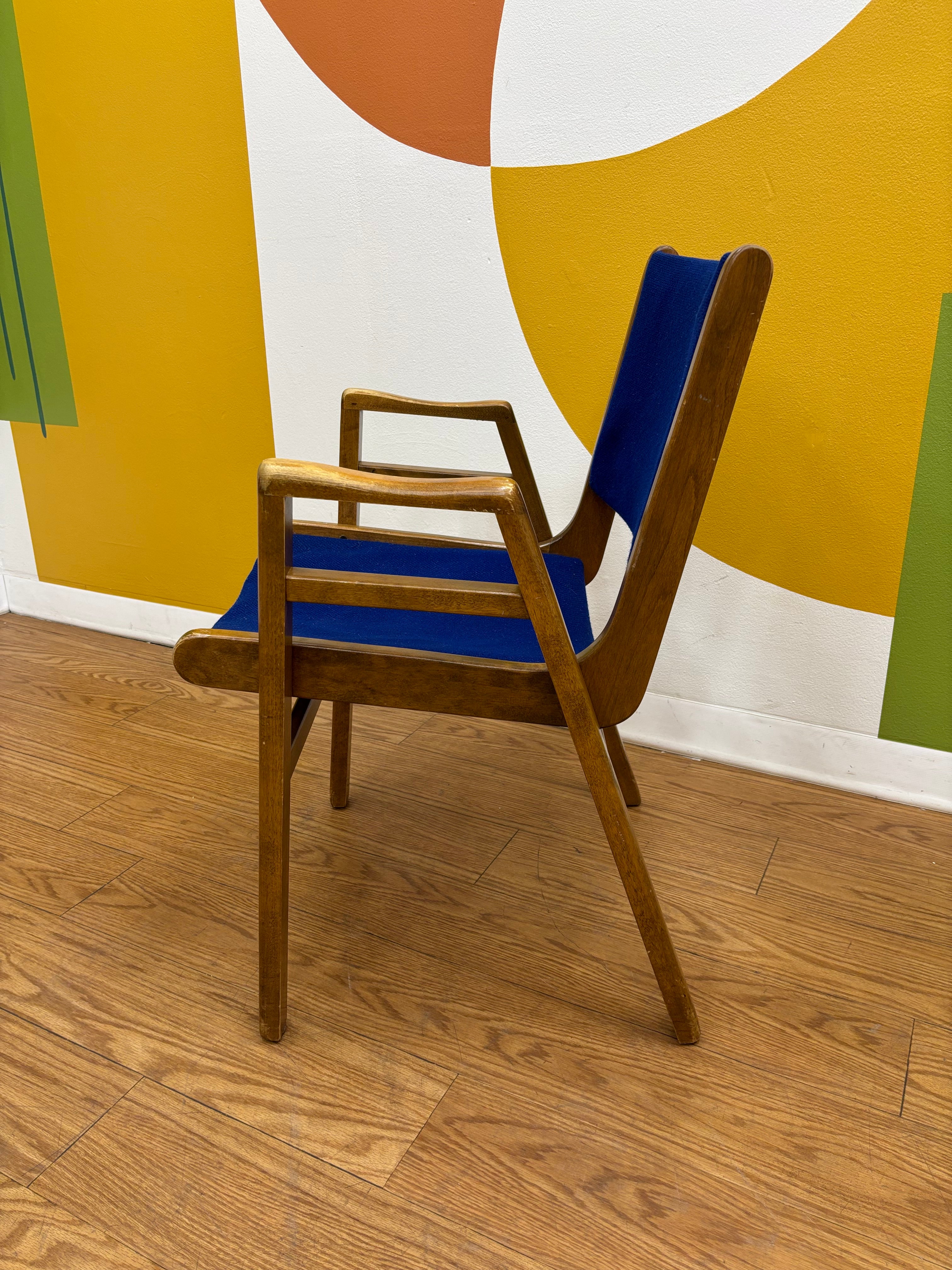 Cobalt Blue Wood Chair