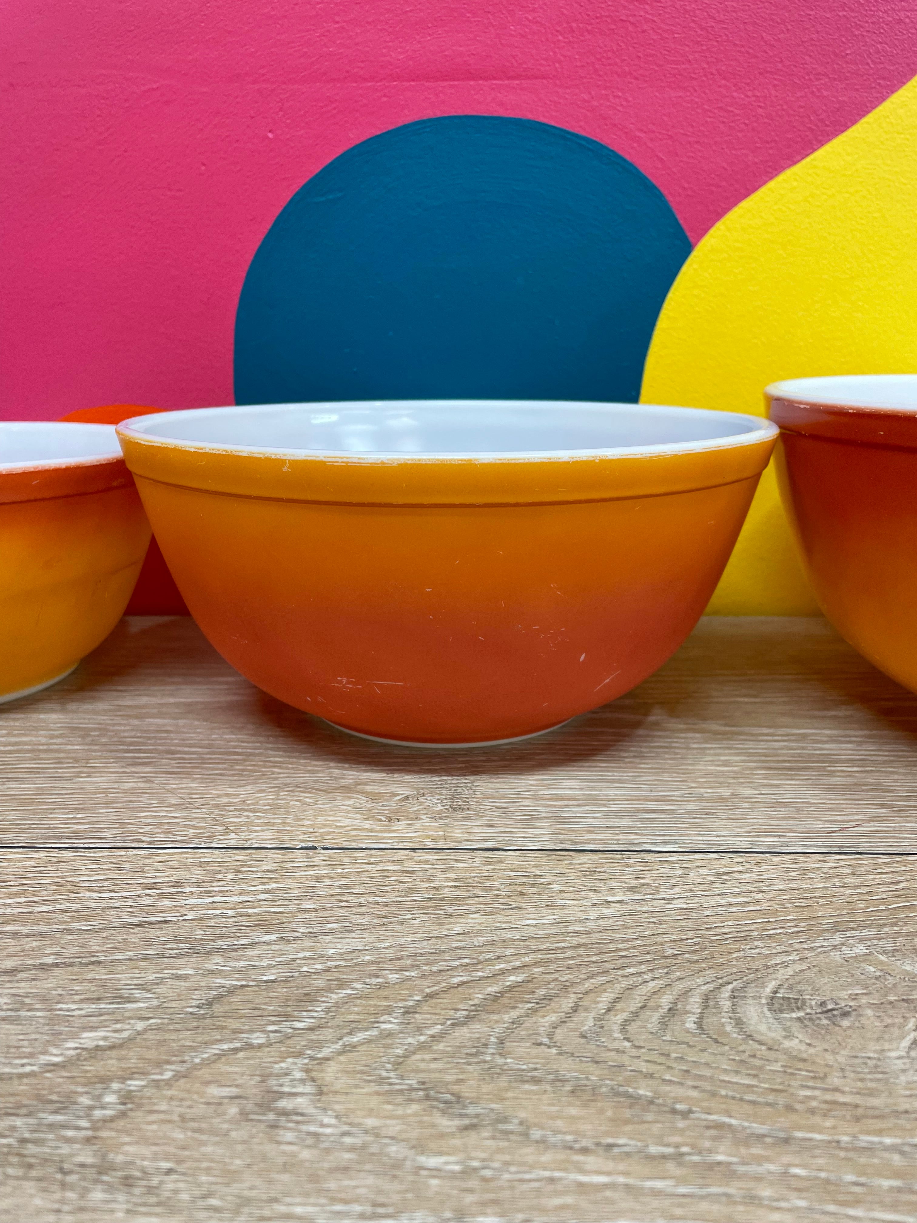 Pyrex Flameglo Nesting Bowls (4)