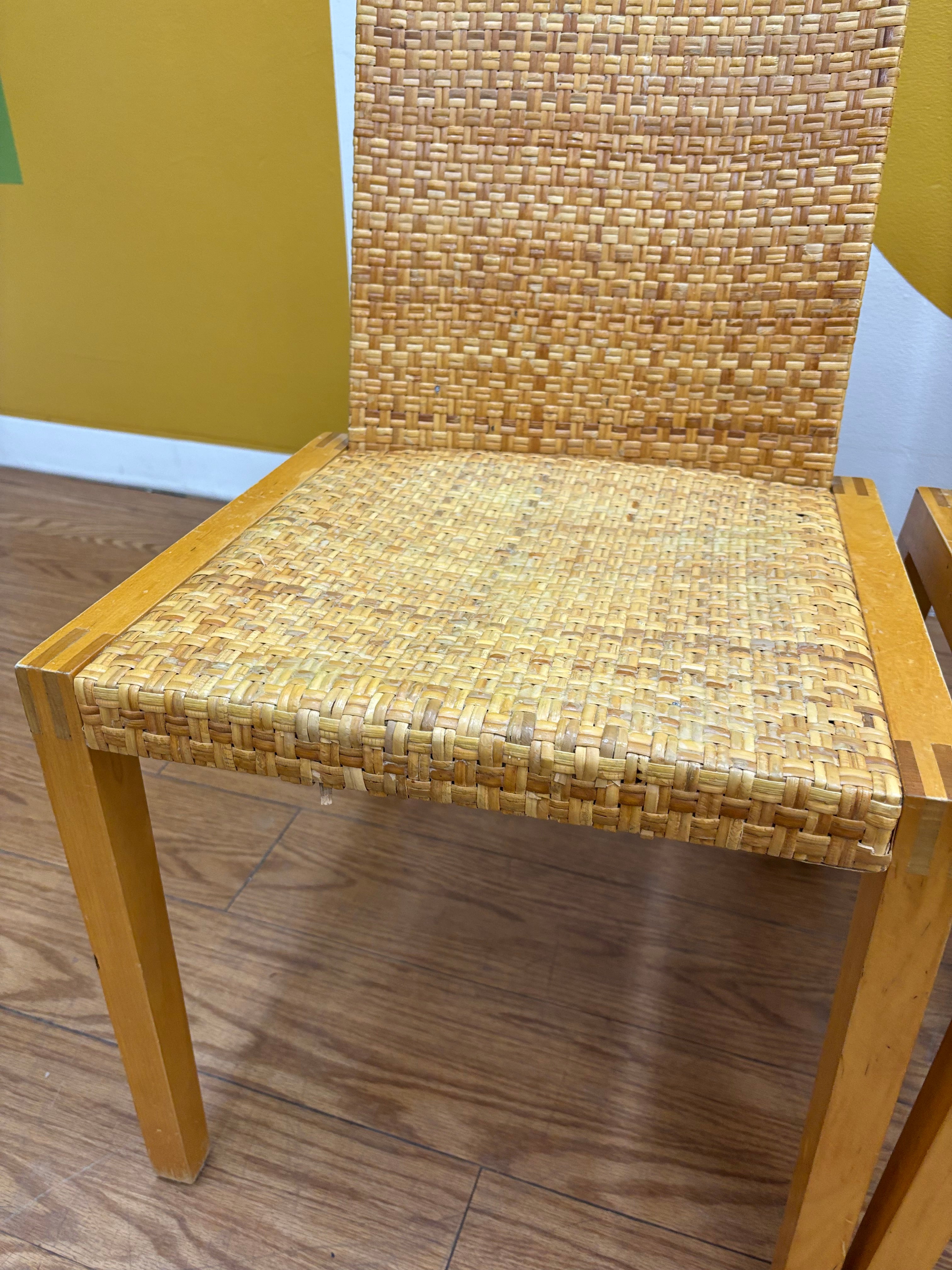 Set of 2 Wicker Dining Chairs