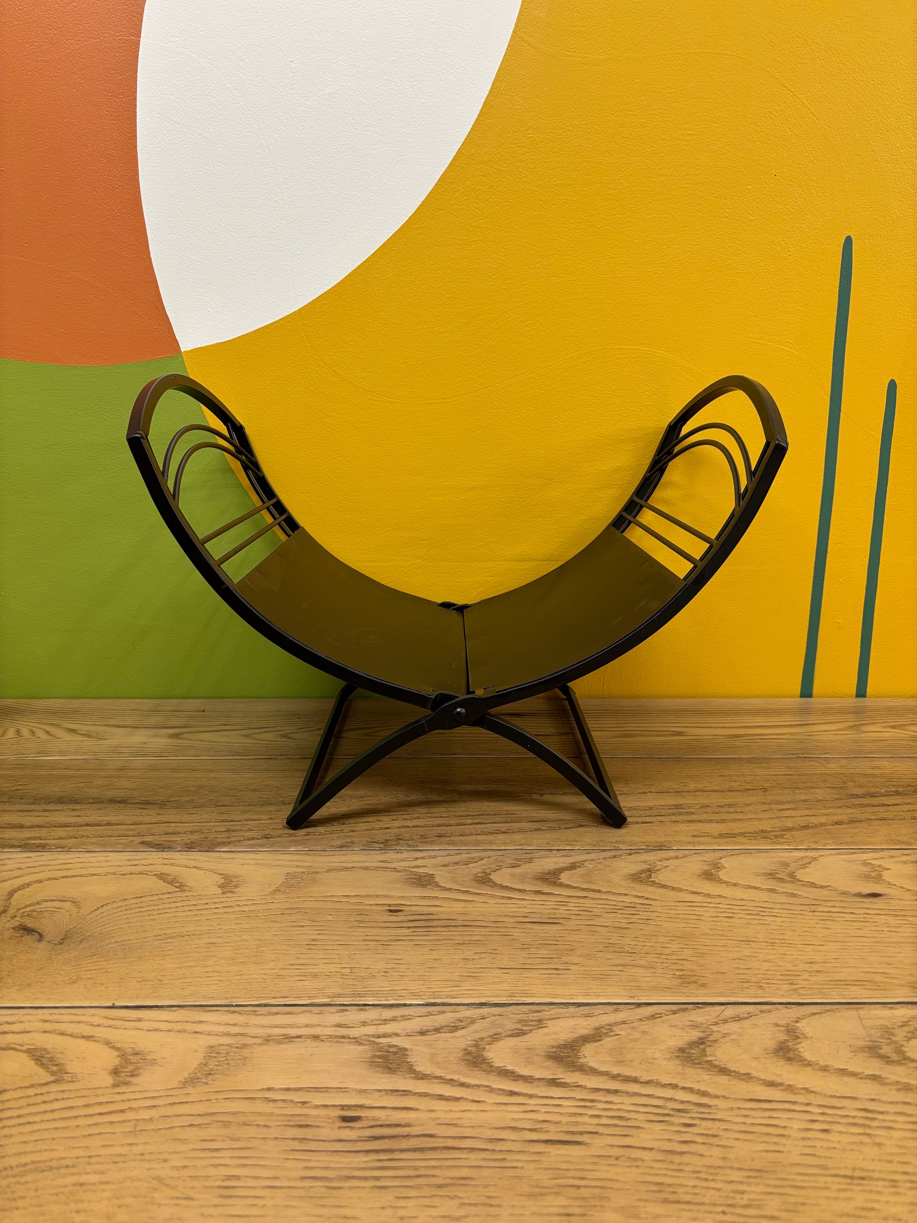 Black Metal Fireplace Log Holder