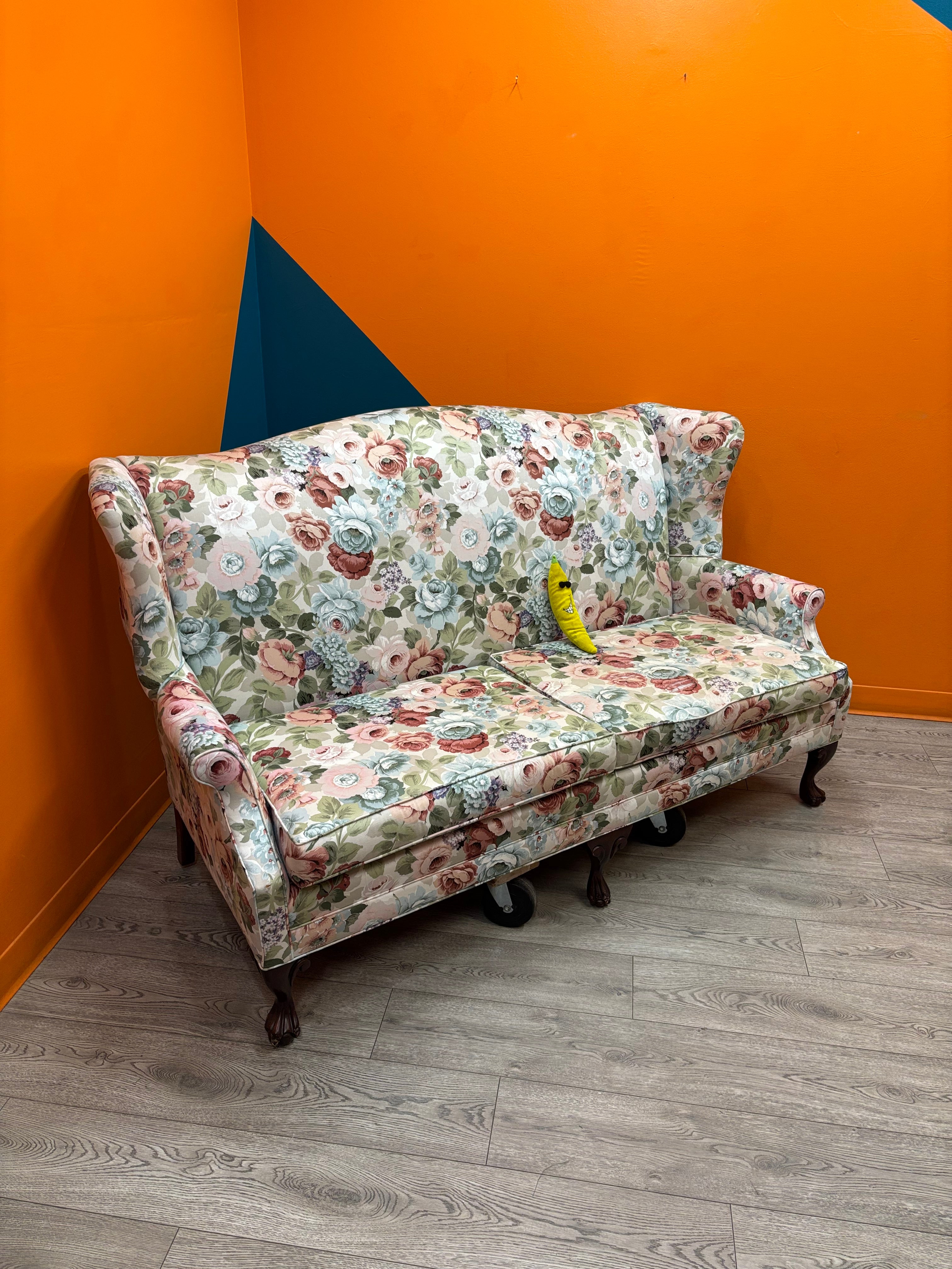 Floral Wingback Loveseat