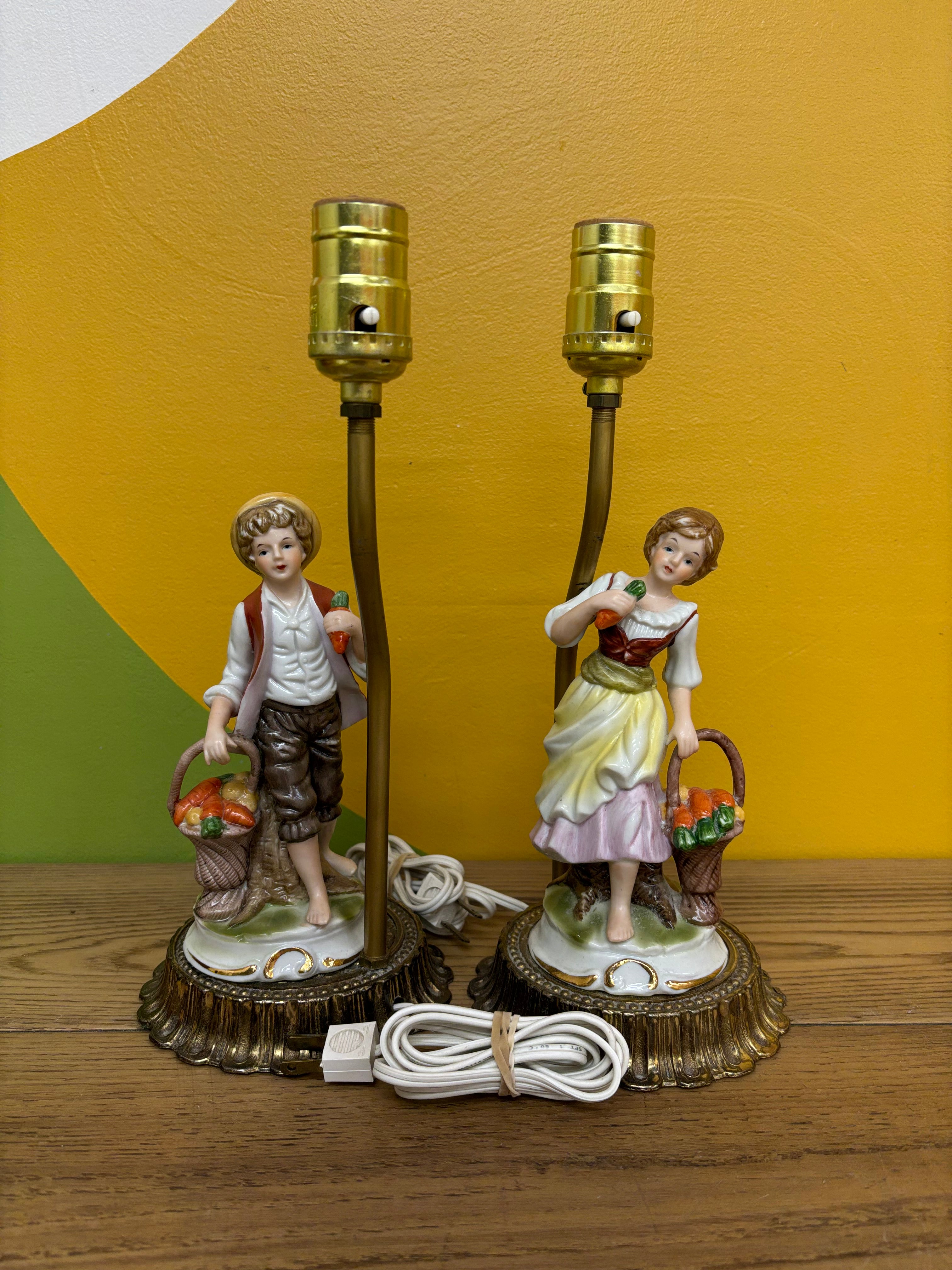 Ceramic Boy & Girl Lamps