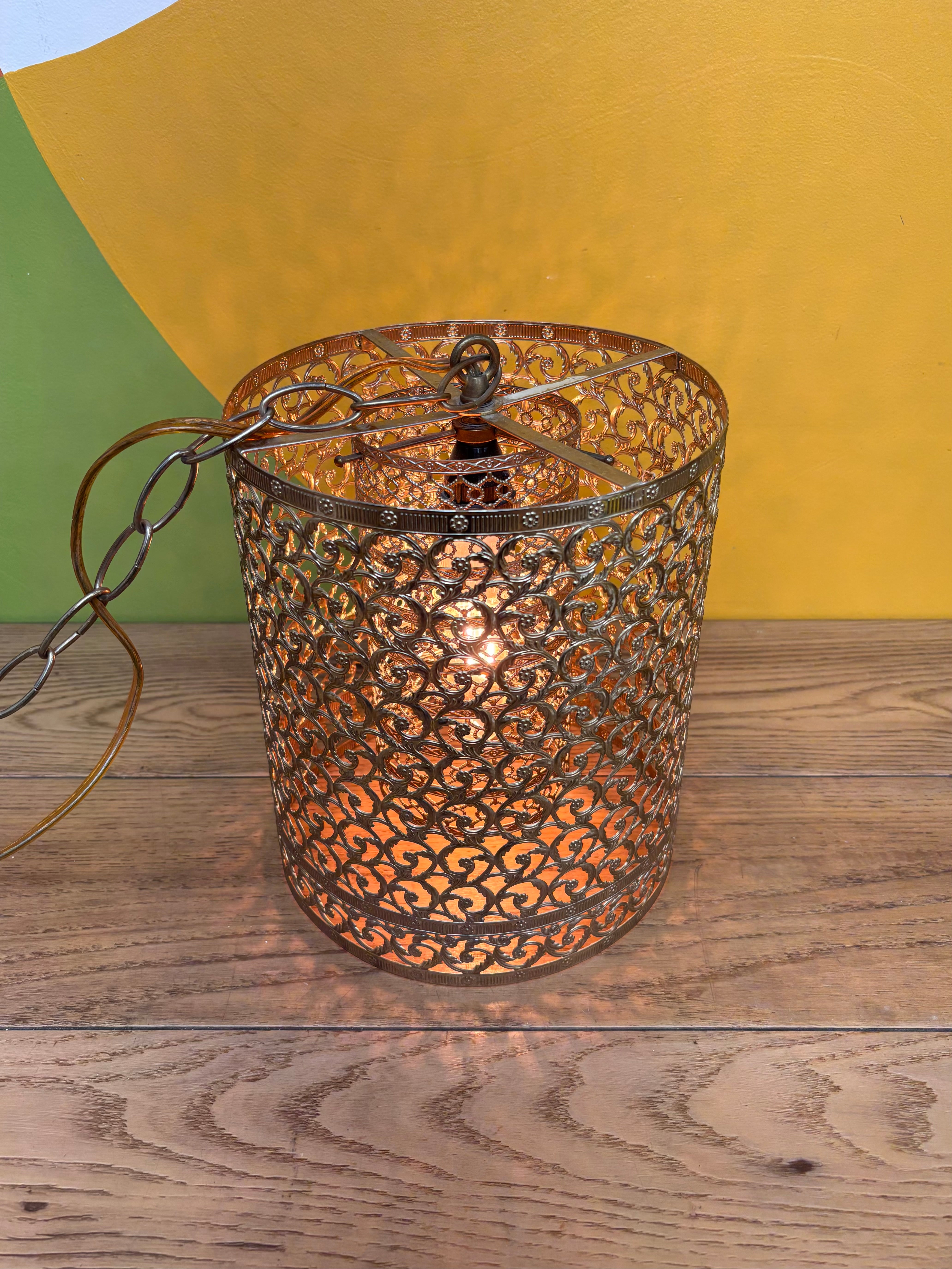 Gold Metal Swag Lamp