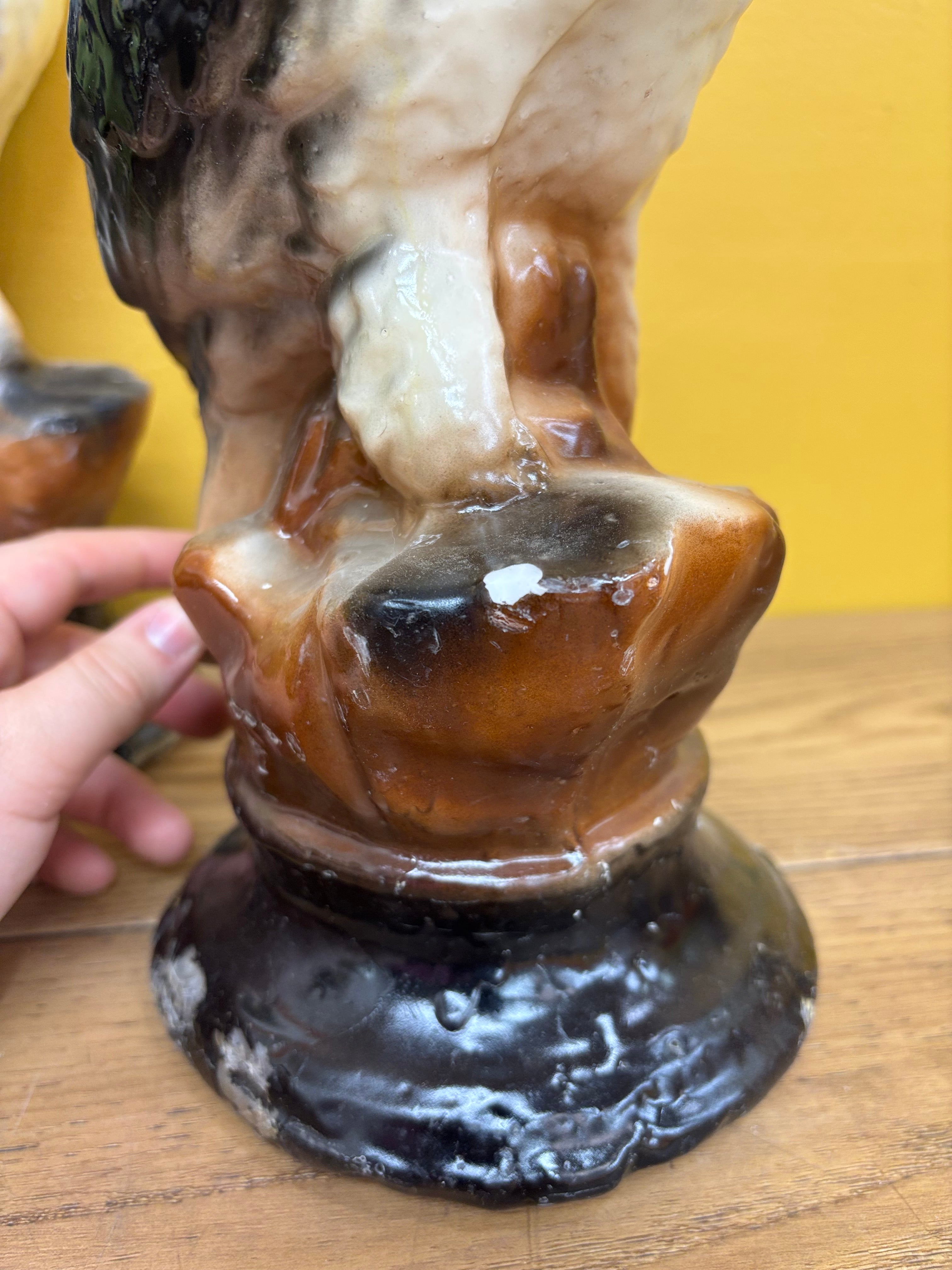 (2) Eagle Candle Sculptures