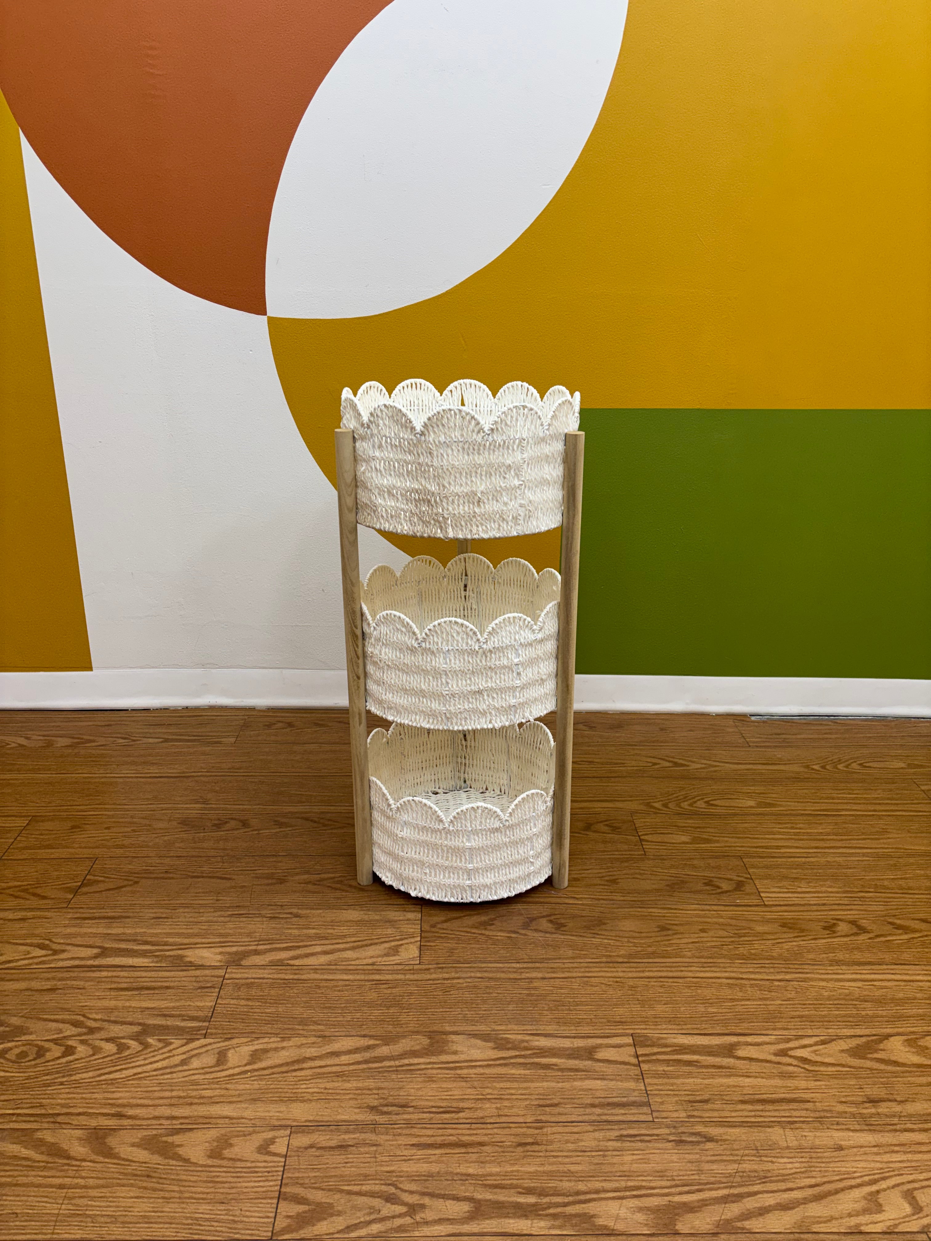 3 Tier Wicker Storage Tower