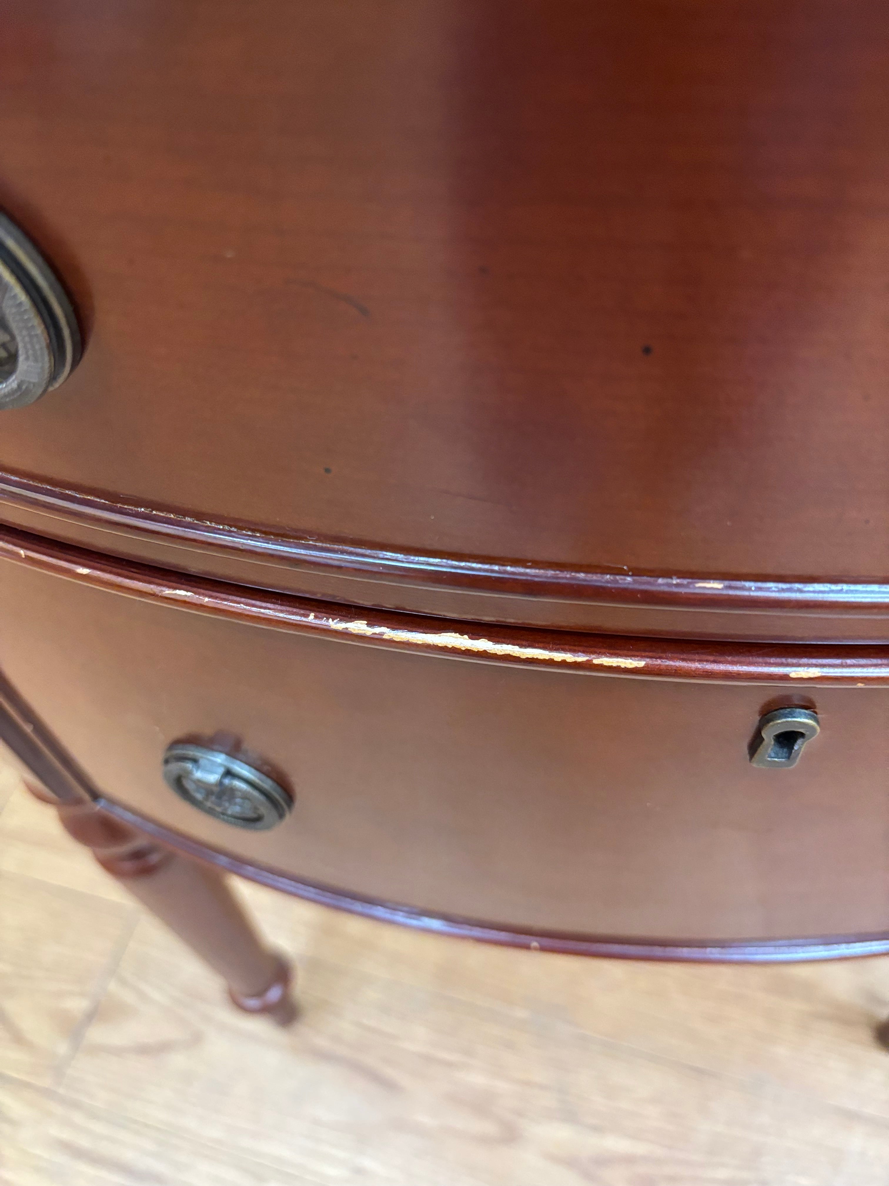 Wood Side Table with Drawers