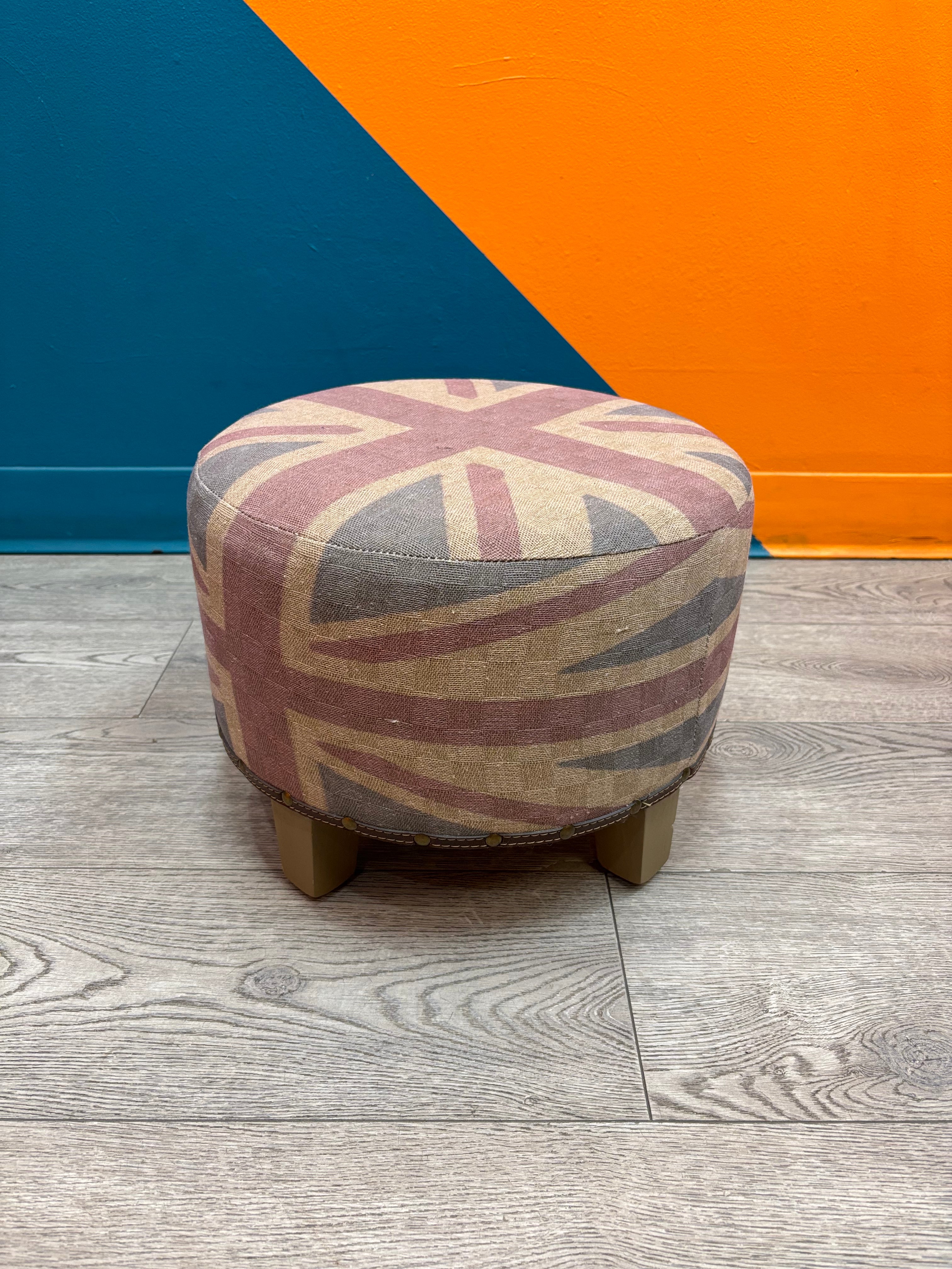 Round Union Jack Stool