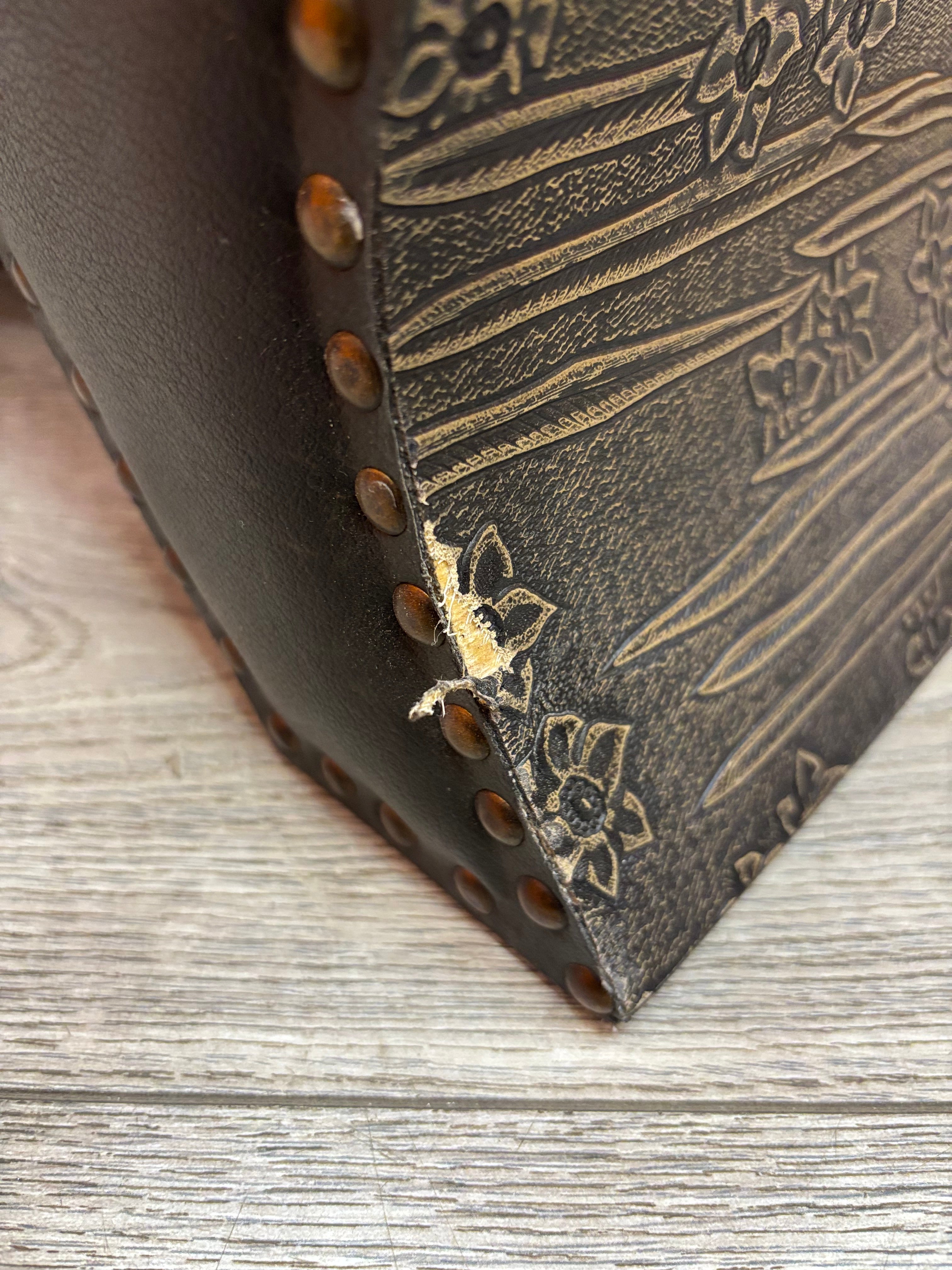 Faux Leather Ottoman