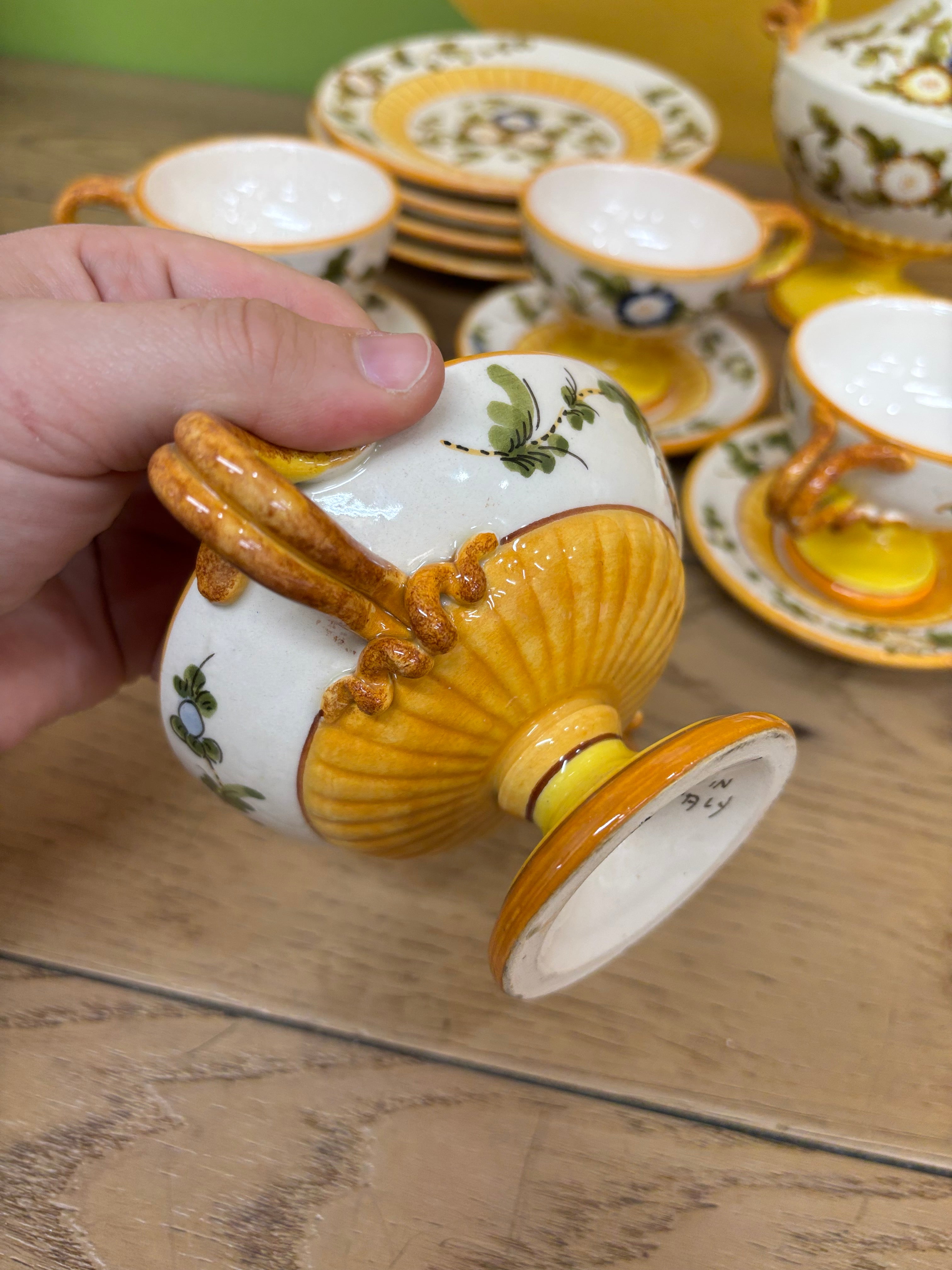 Hand Painted Ceramic Teapot Set