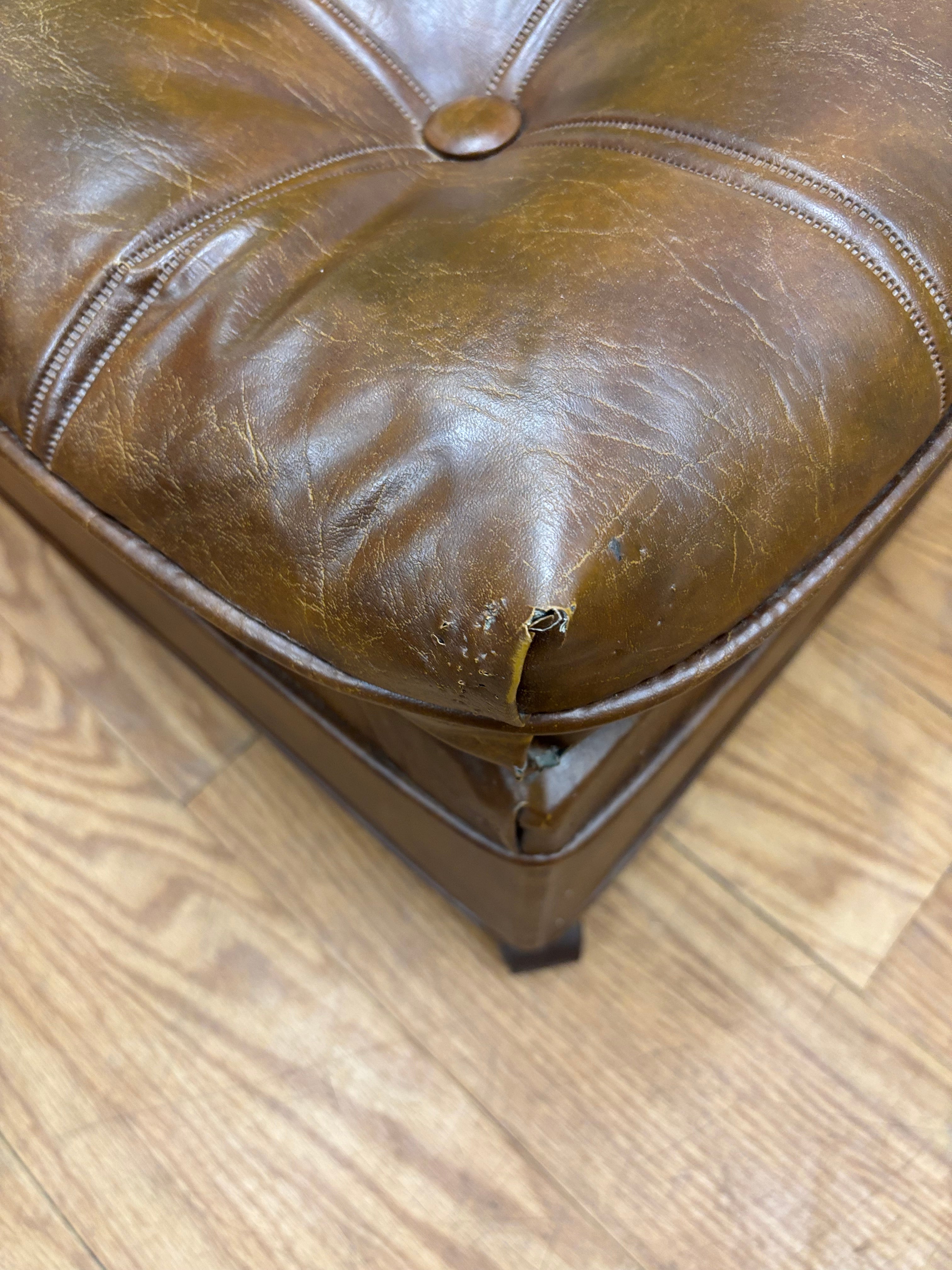Brown Tufted Ottoman