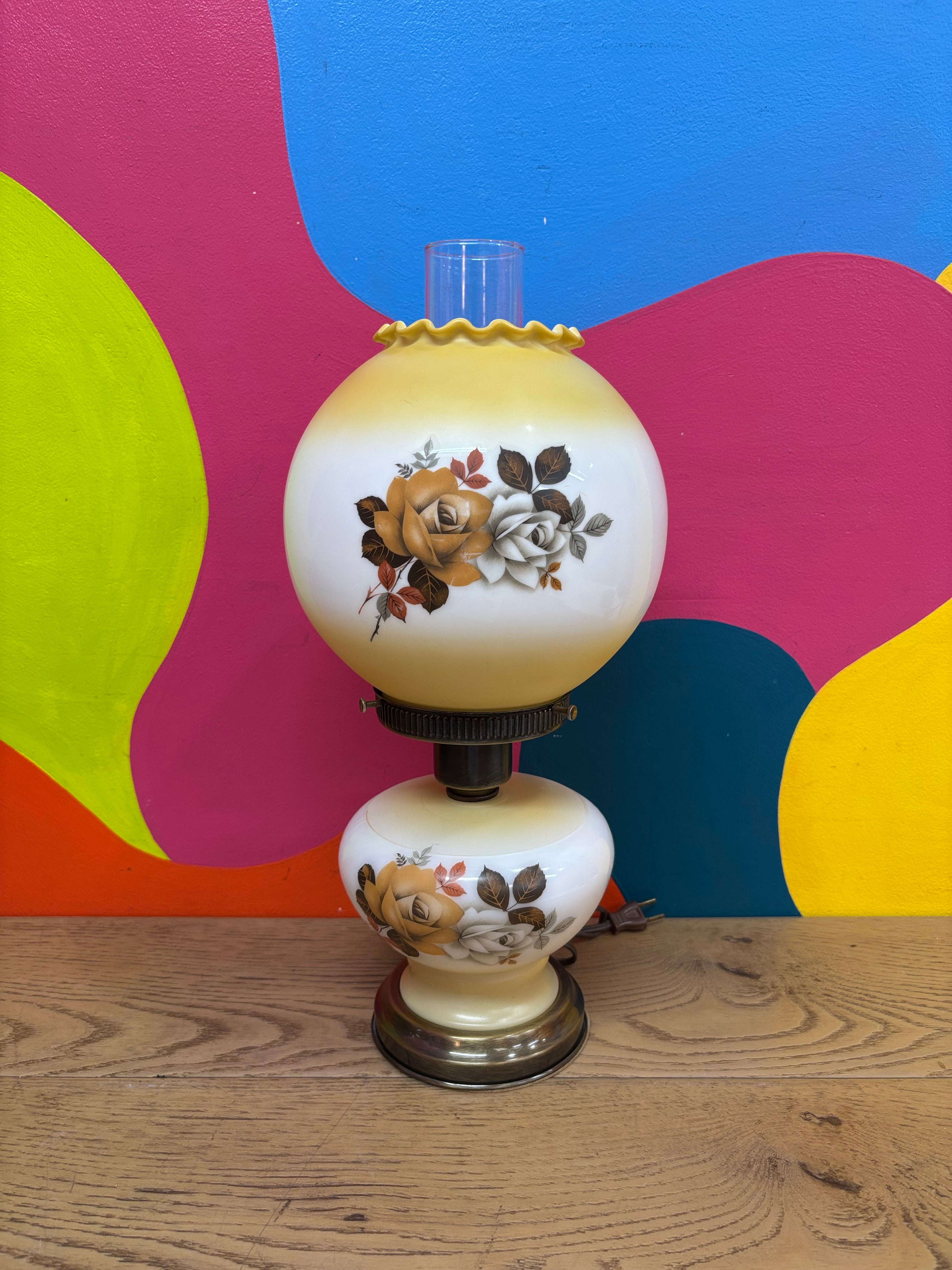Floral Hurricane Lamp #1