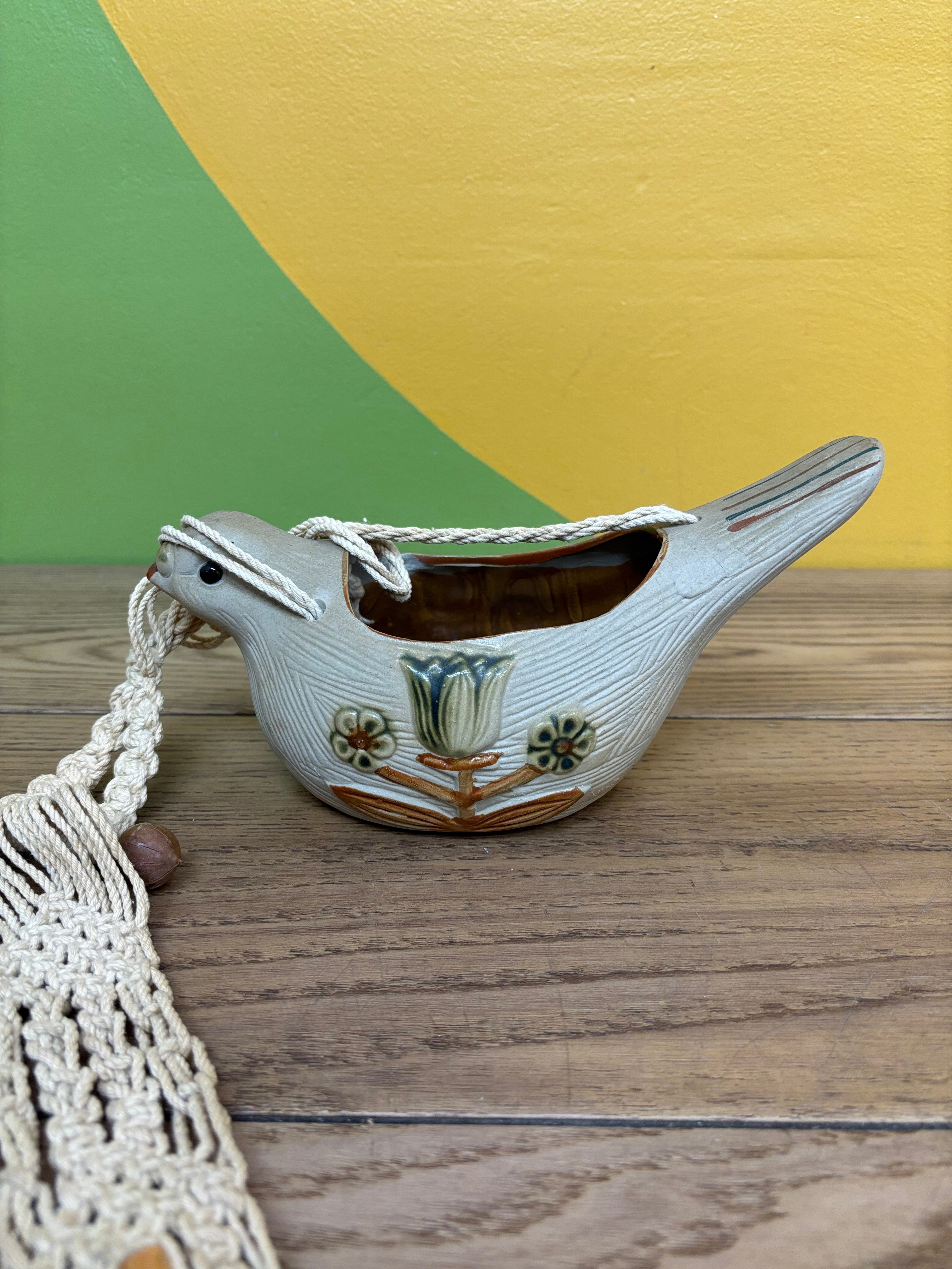 Ceramic Hanging Bird Planter