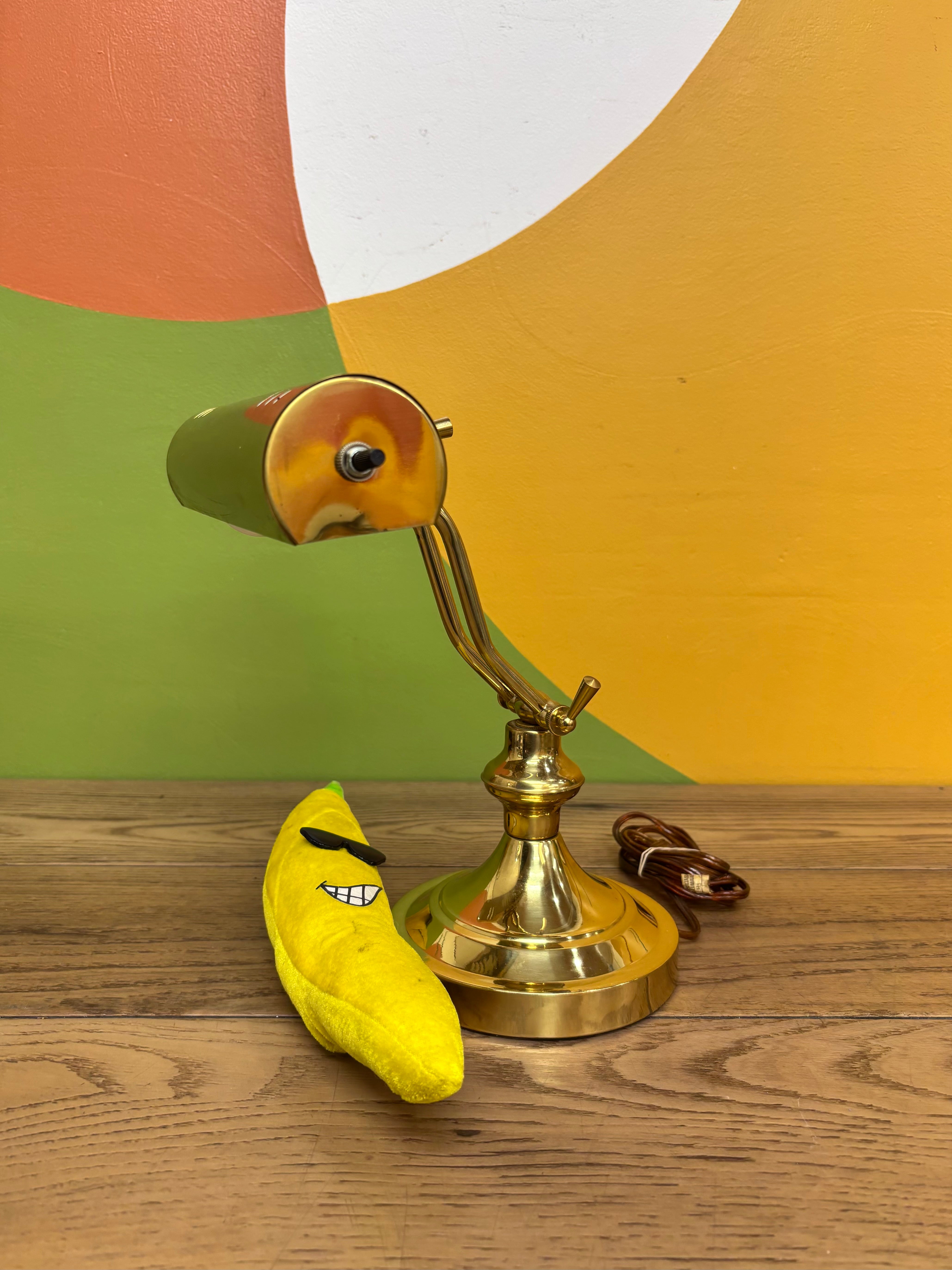 Gold Metal Bankers Lamp