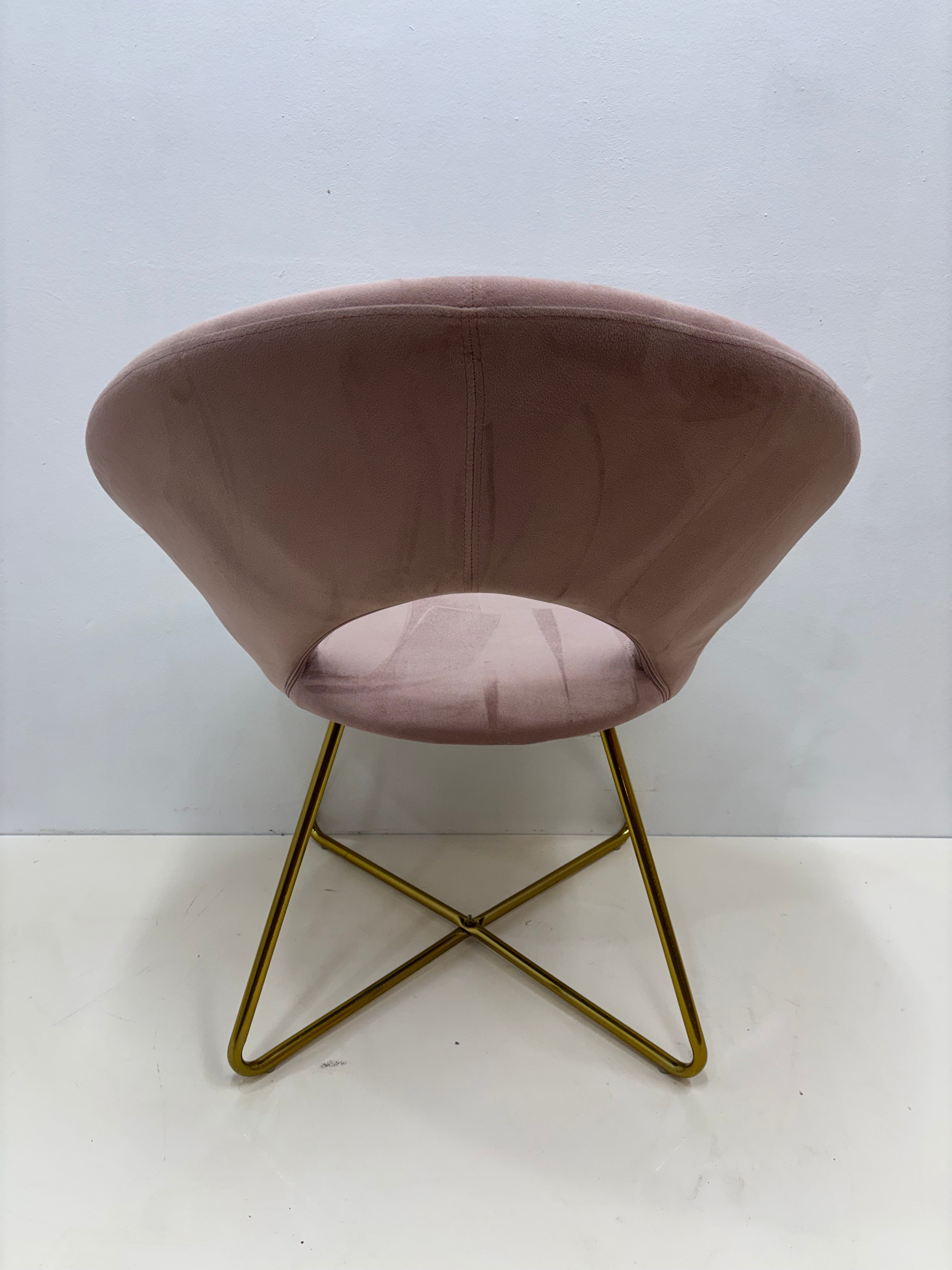 Pink Velvet Accent Chair