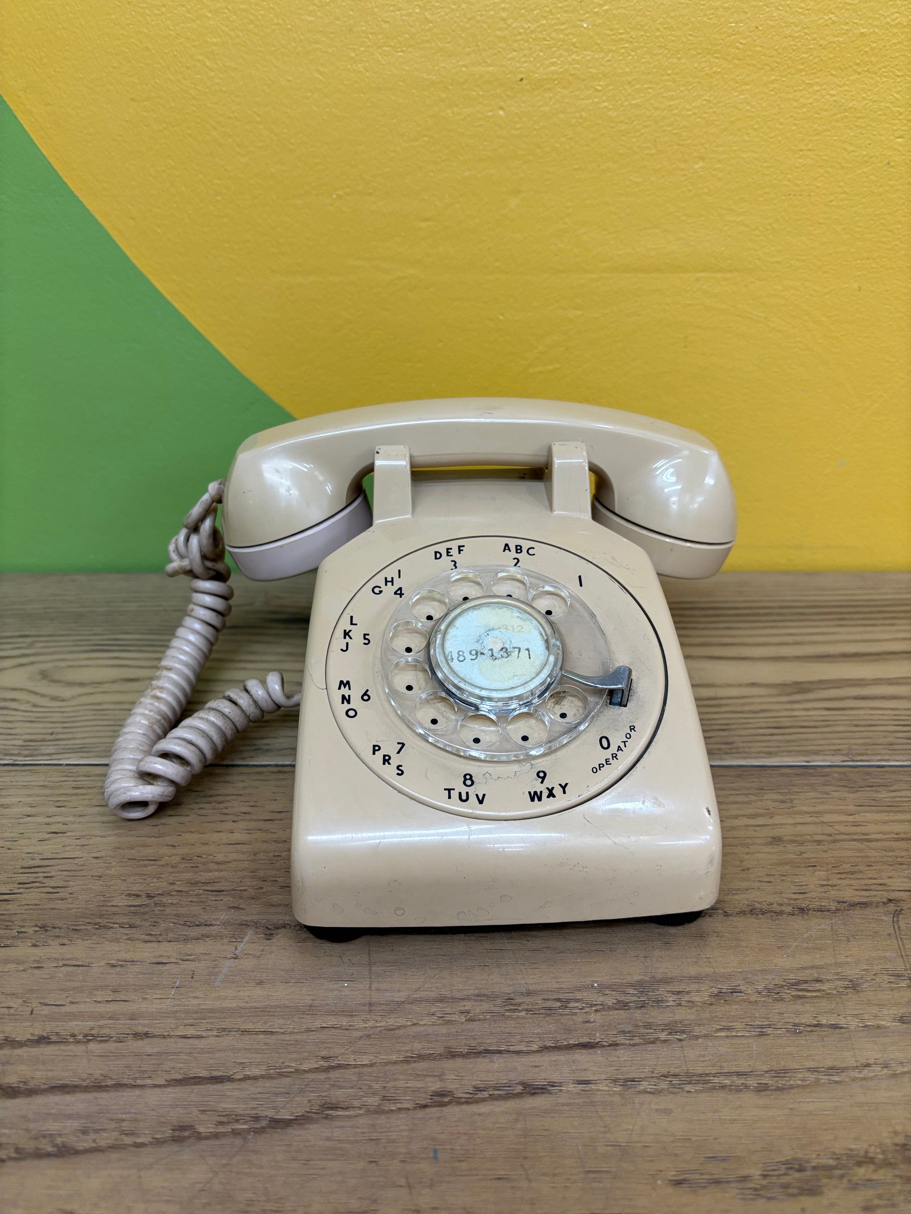 Beige Rotary Phone
