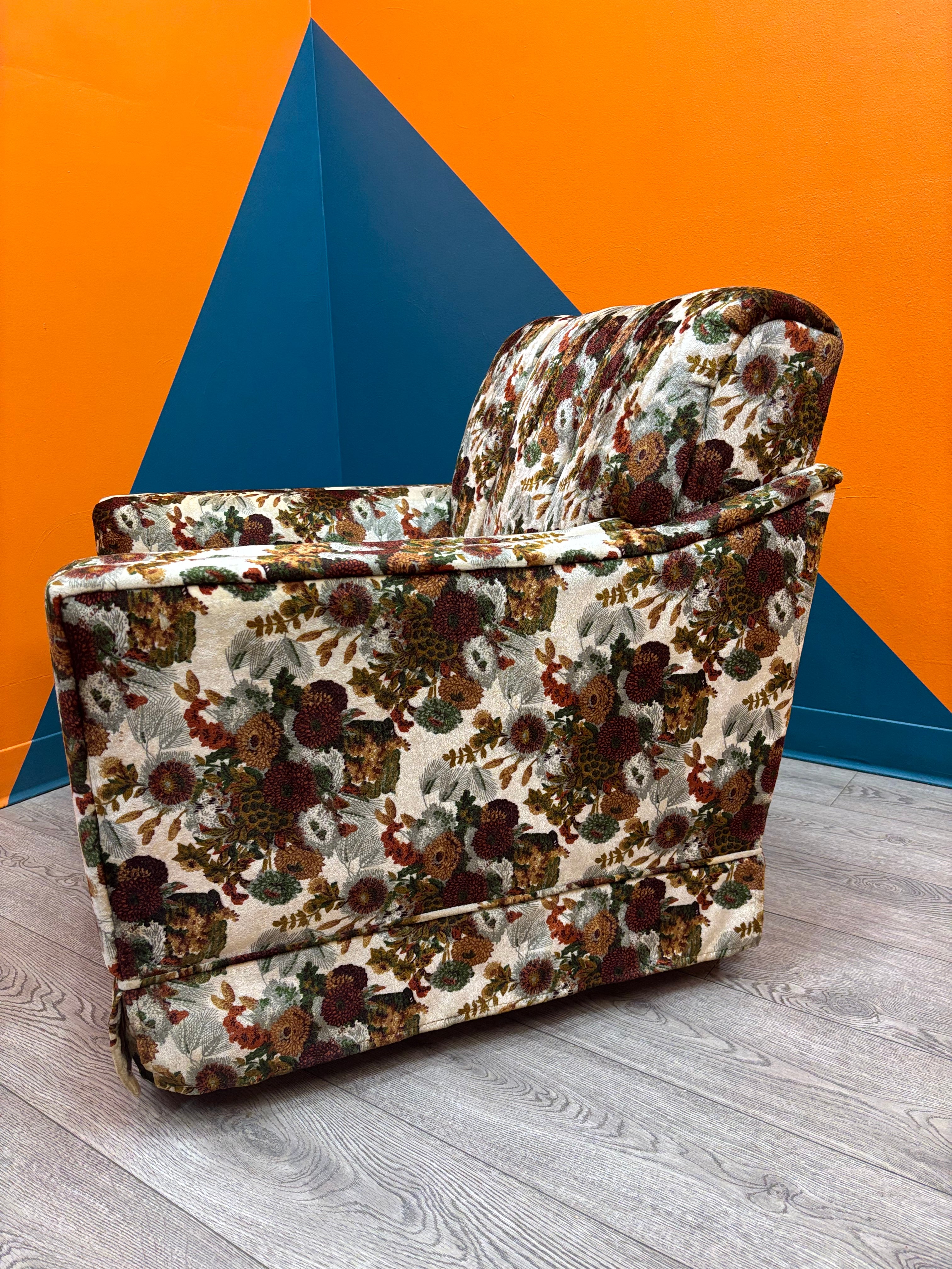 Floral Armchair & Ottoman