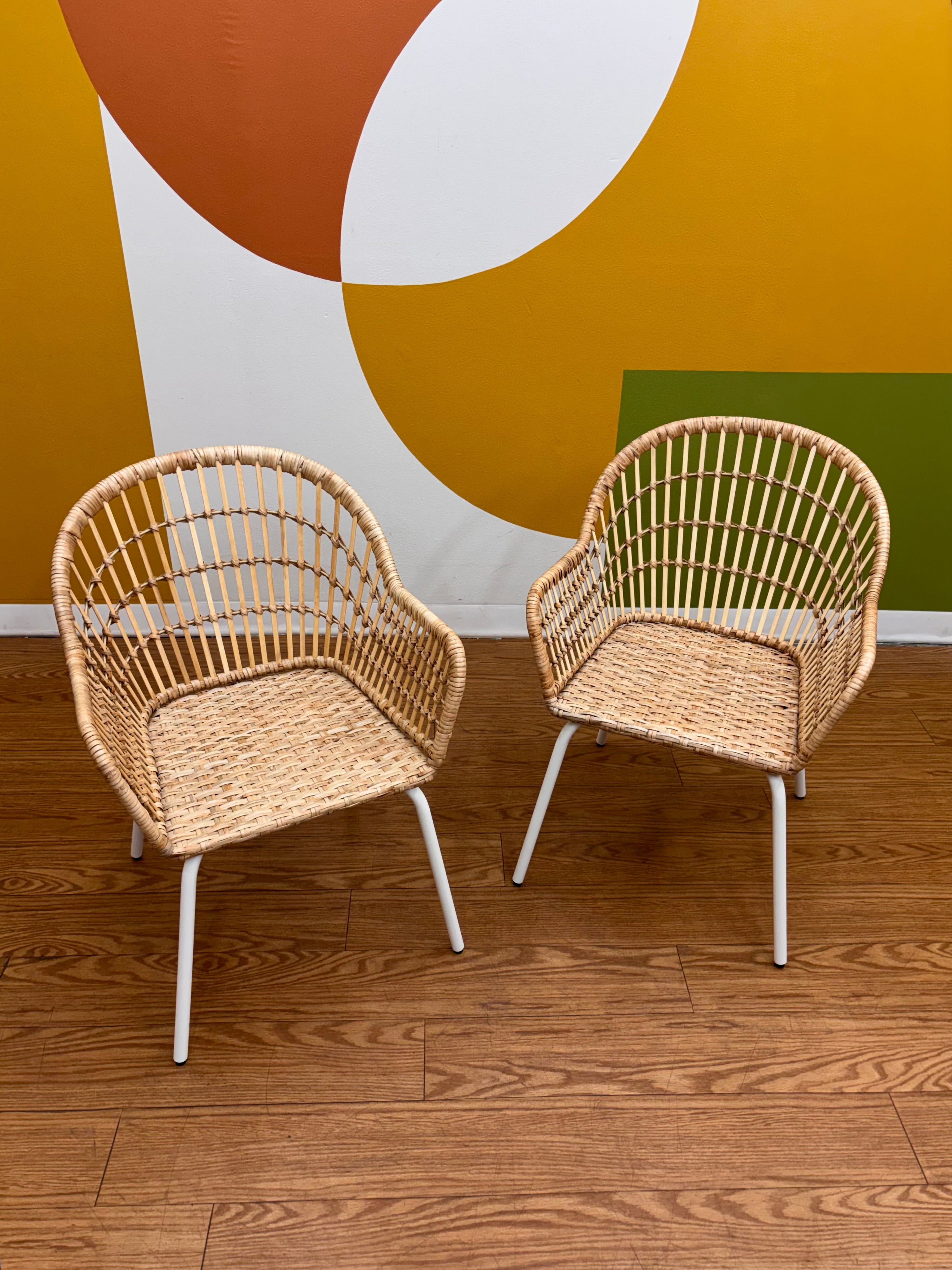 Set of 2 Rattan Armchairs
