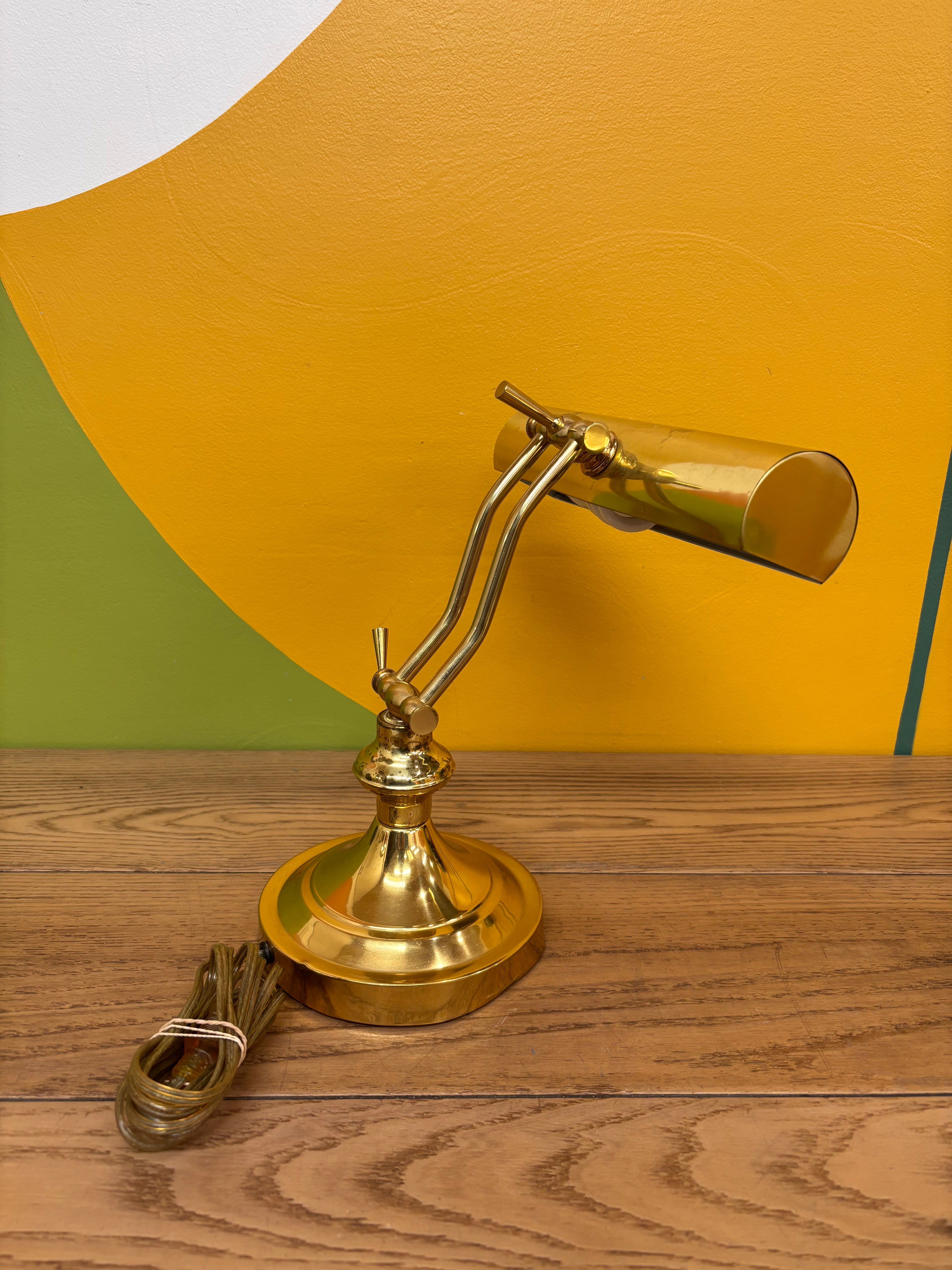 Gold Metal Bankers Lamp