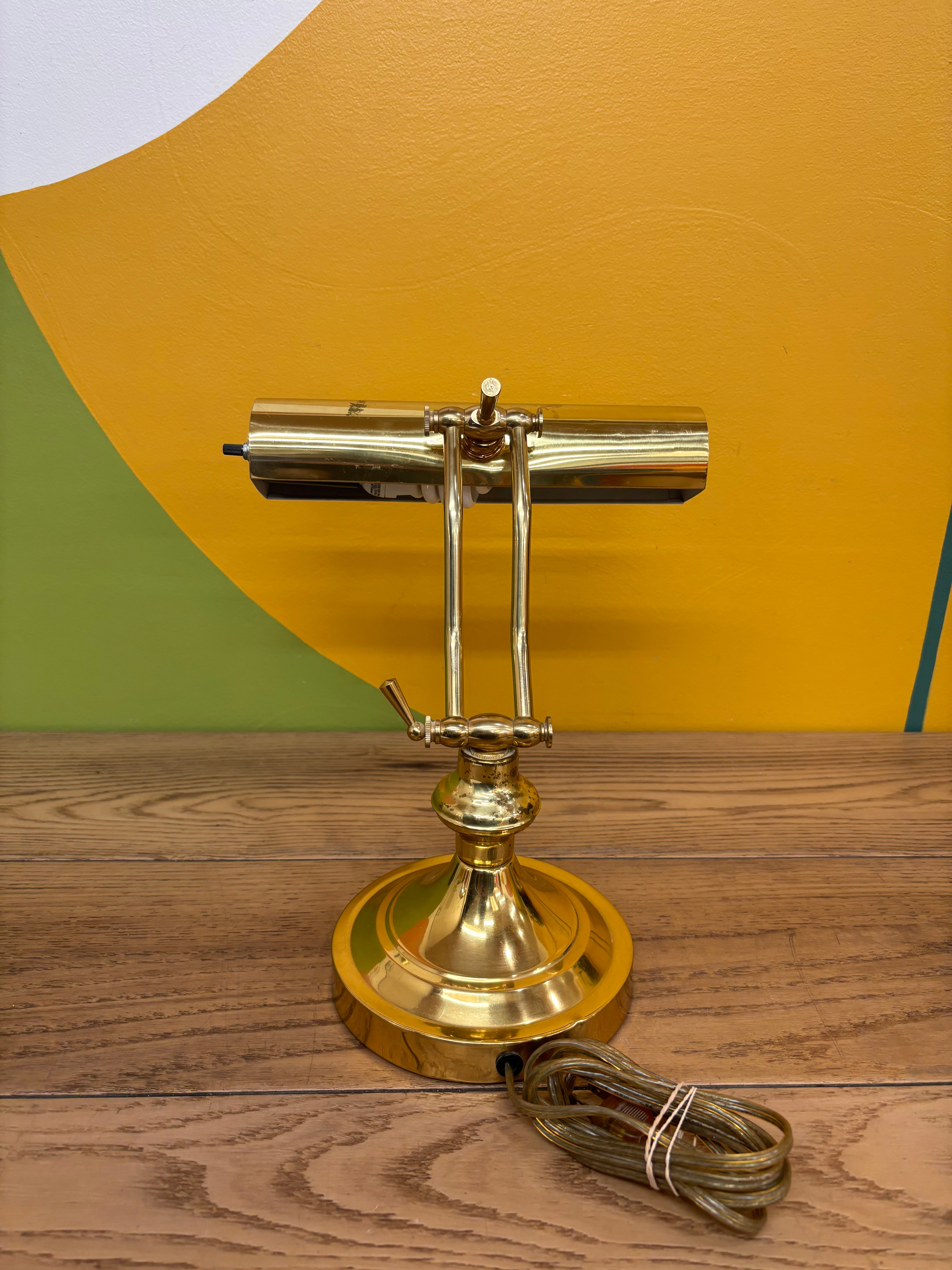 Gold Metal Bankers Lamp