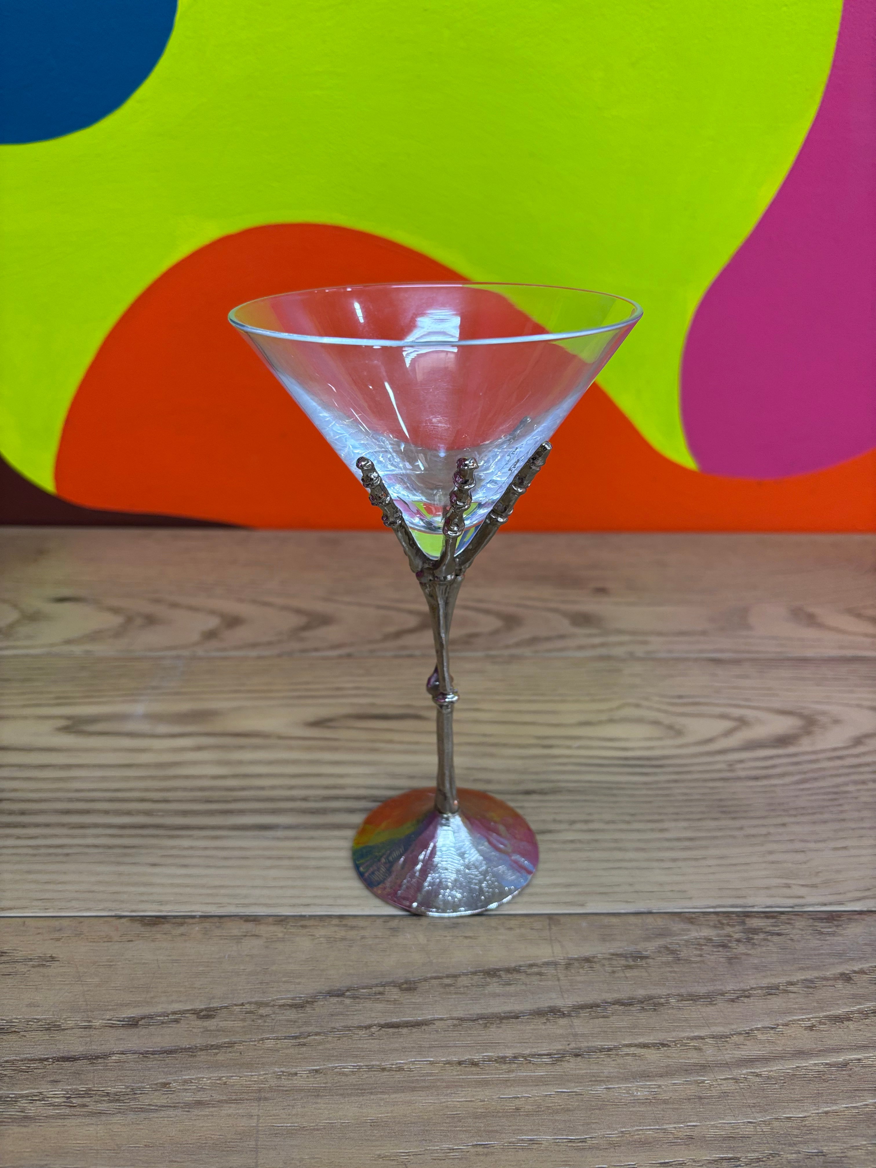 Skeleton Hand Martini Glass