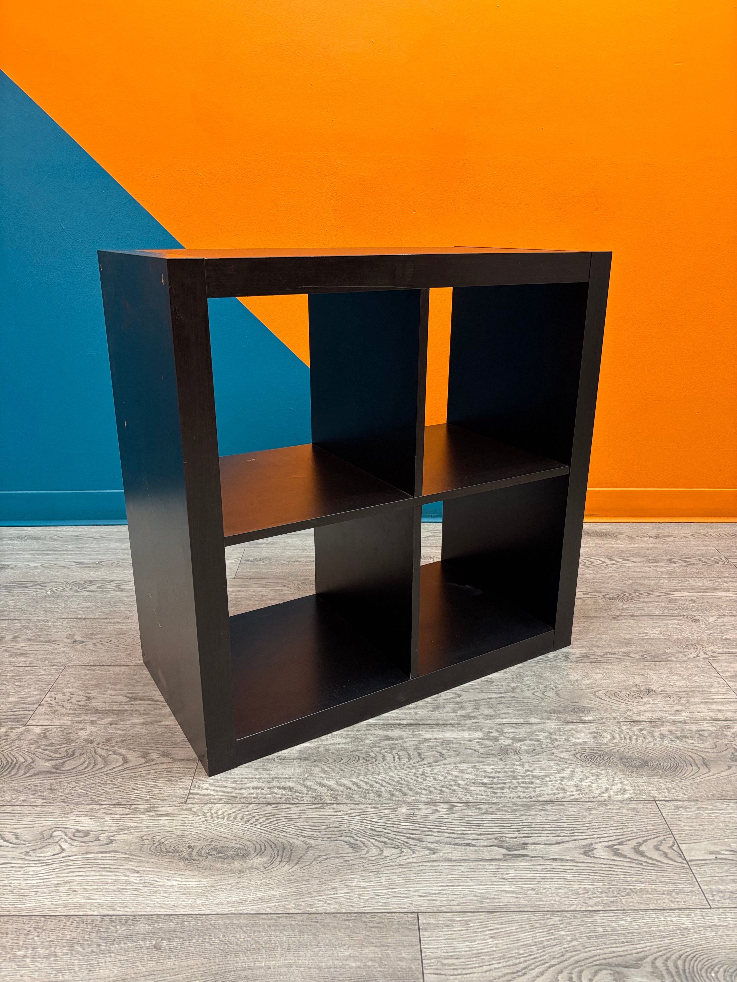 4 Cube Kallax Shelf - Black
