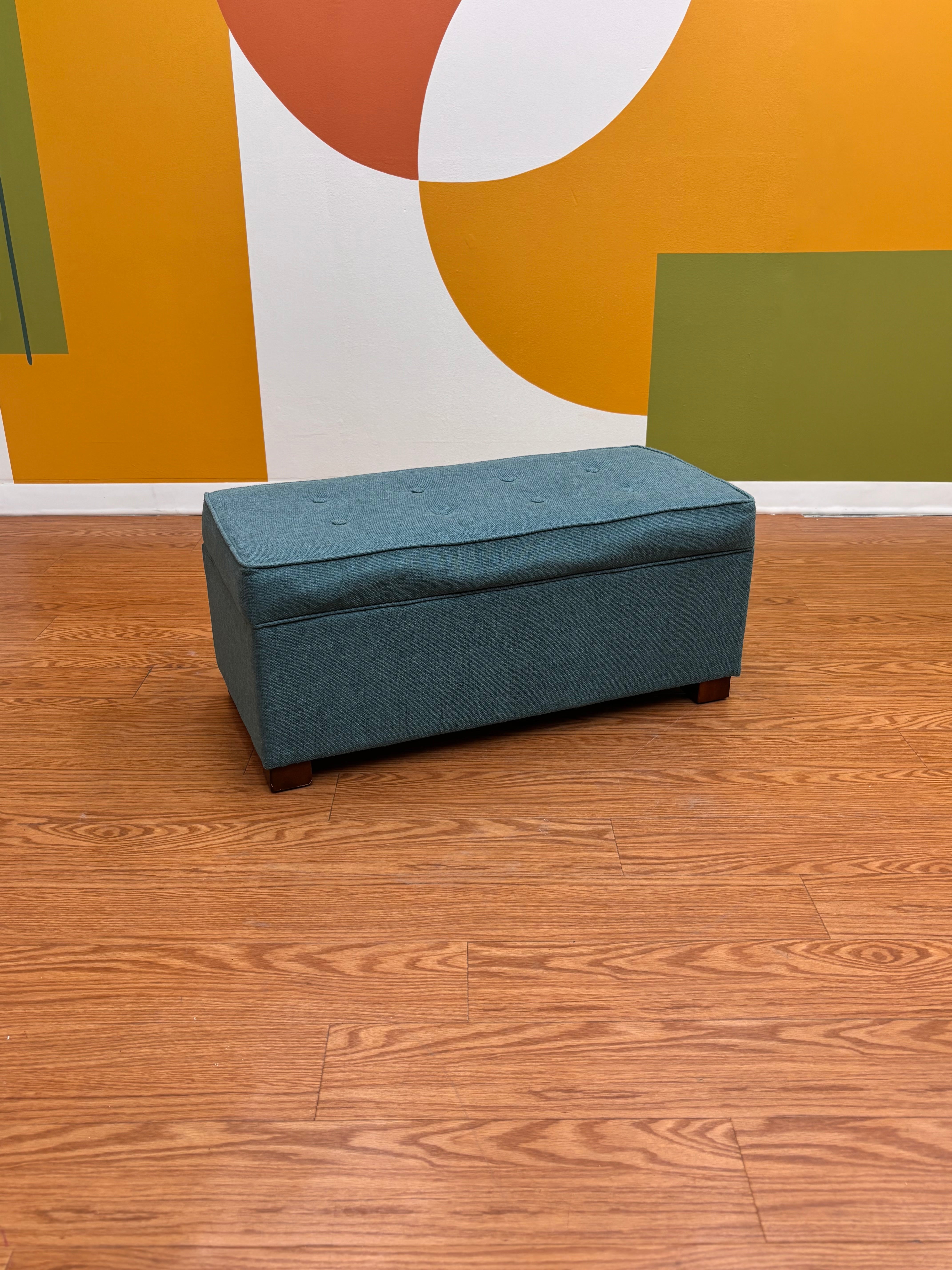 Blue Storage Ottoman