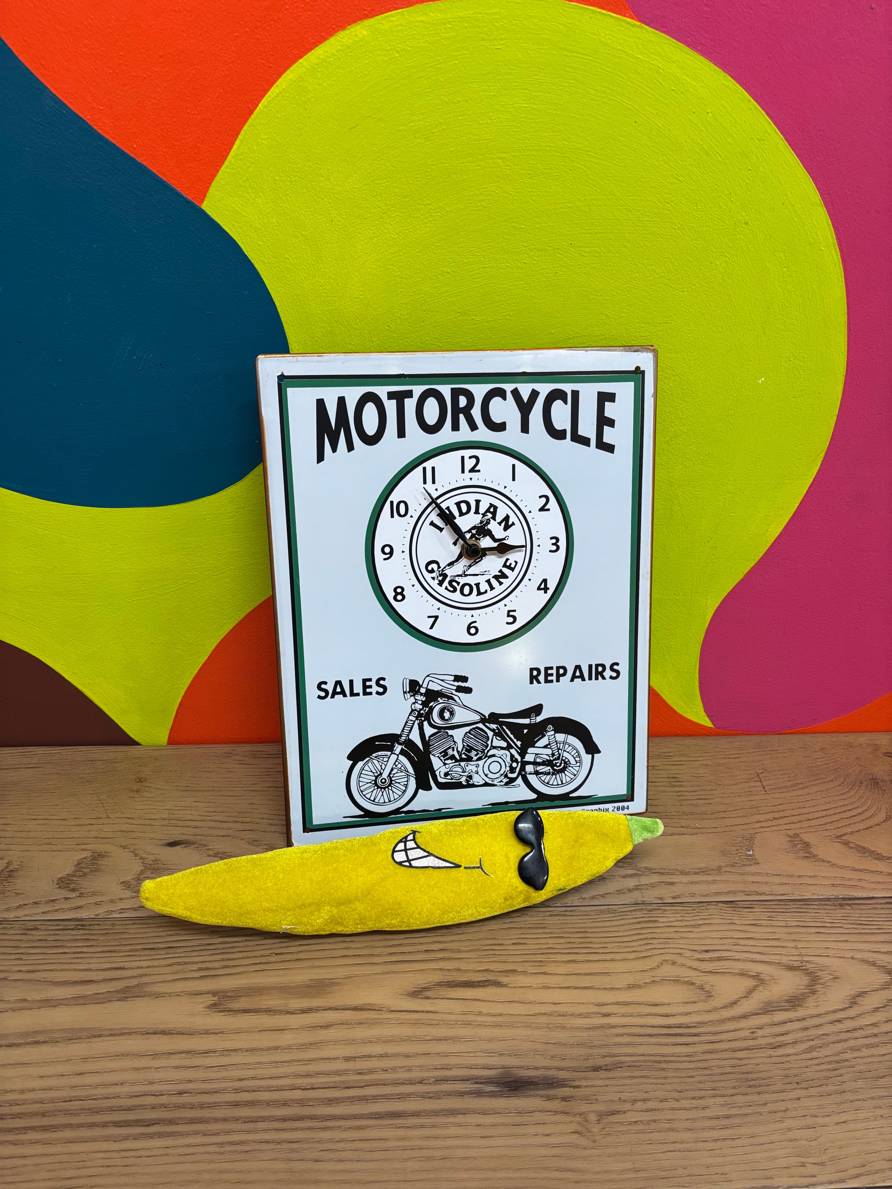 Metal Motorcycle Clock