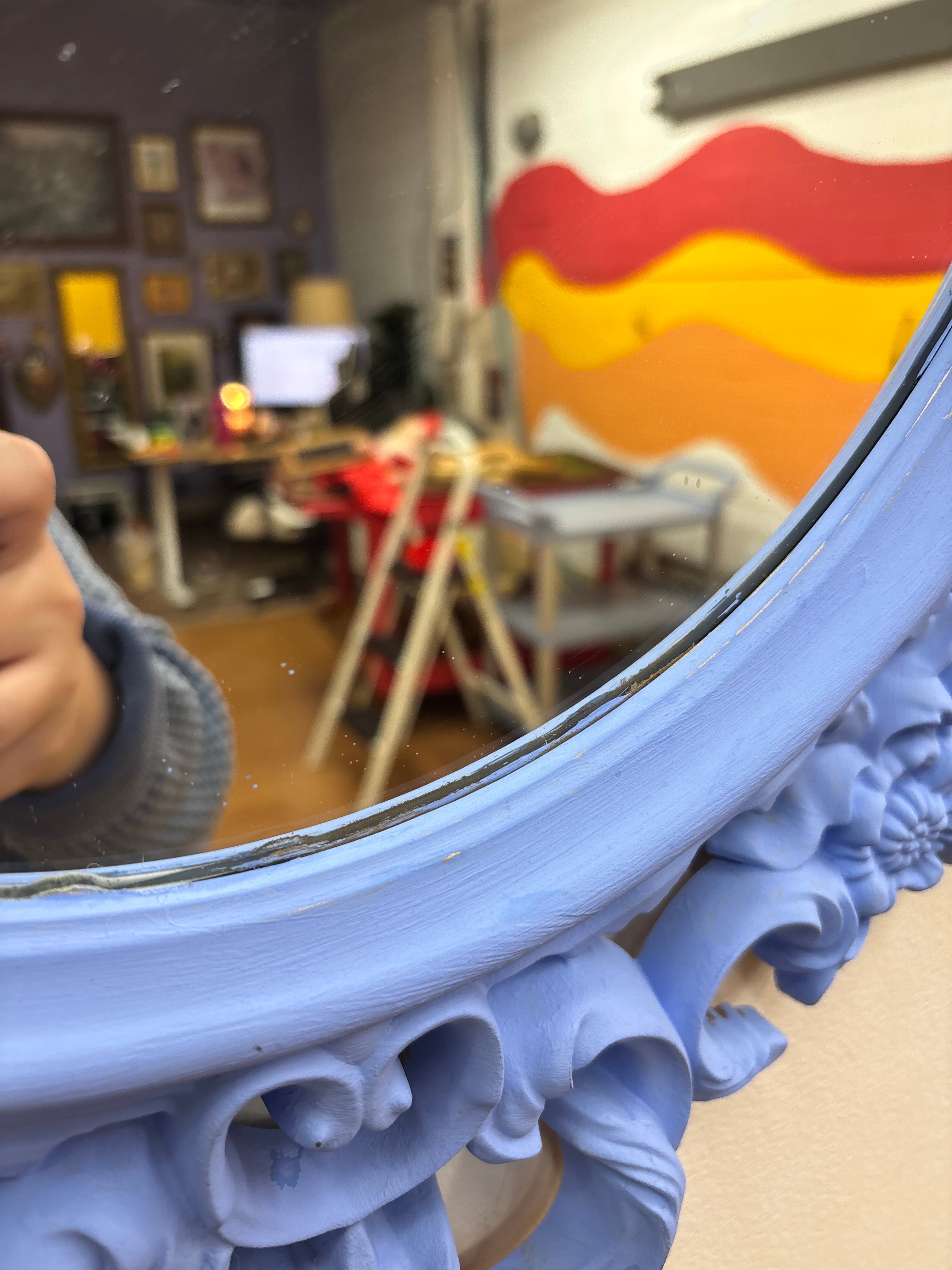 Purple Oval Wall Mirror