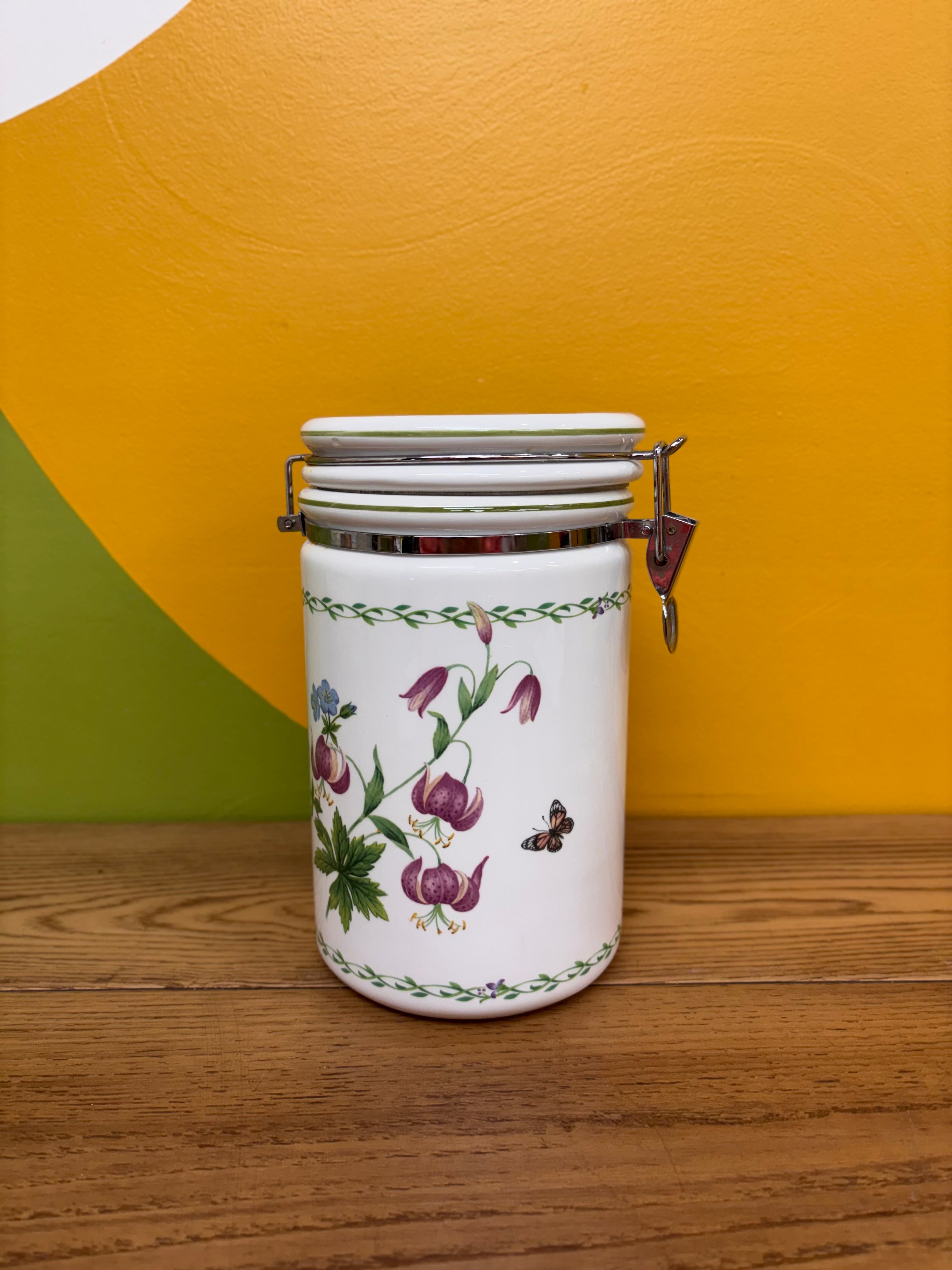 Tall Floral Canister