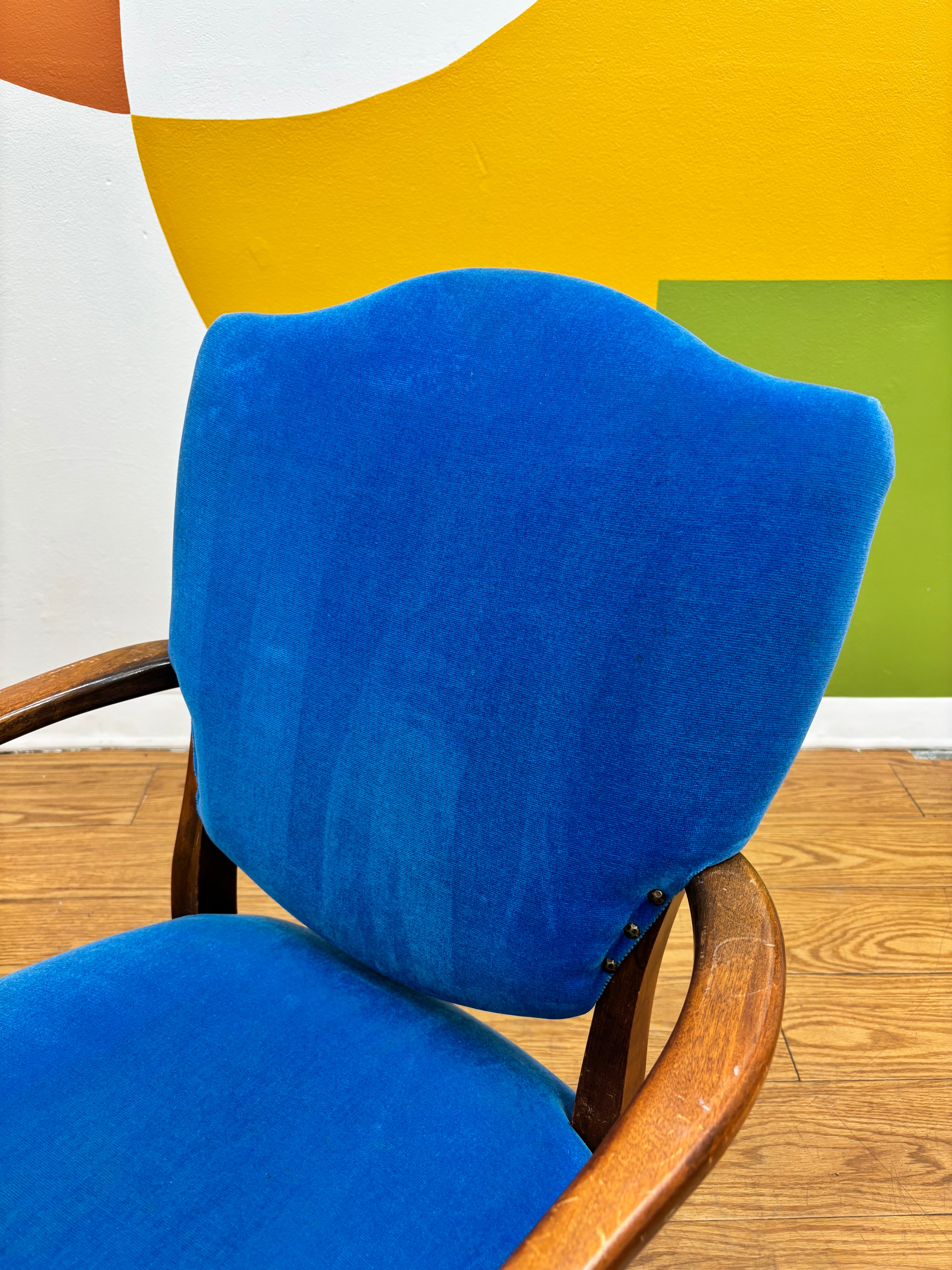 Blue Velvet Armchair