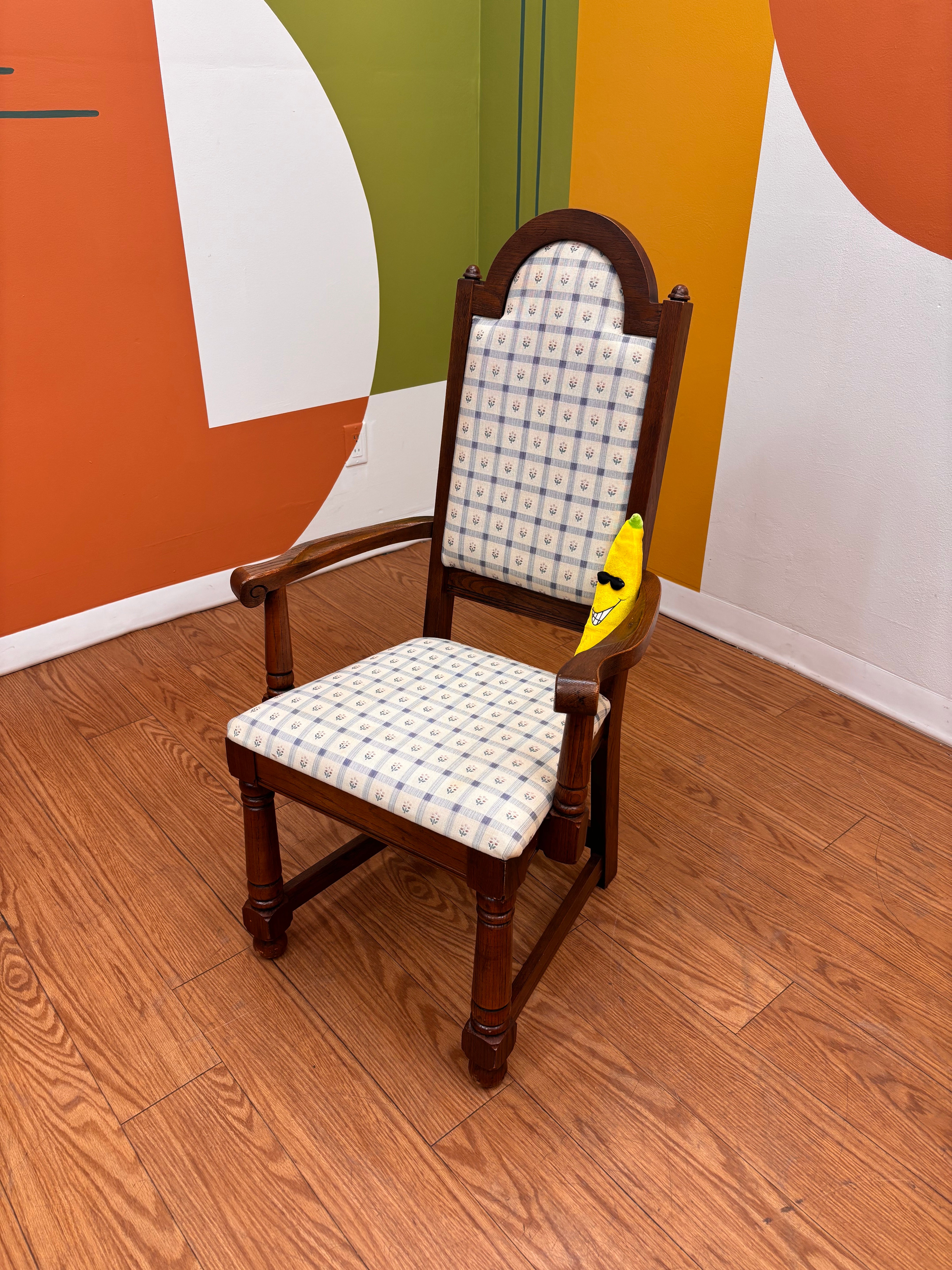 Floral Gingham Dining Armchair (2)