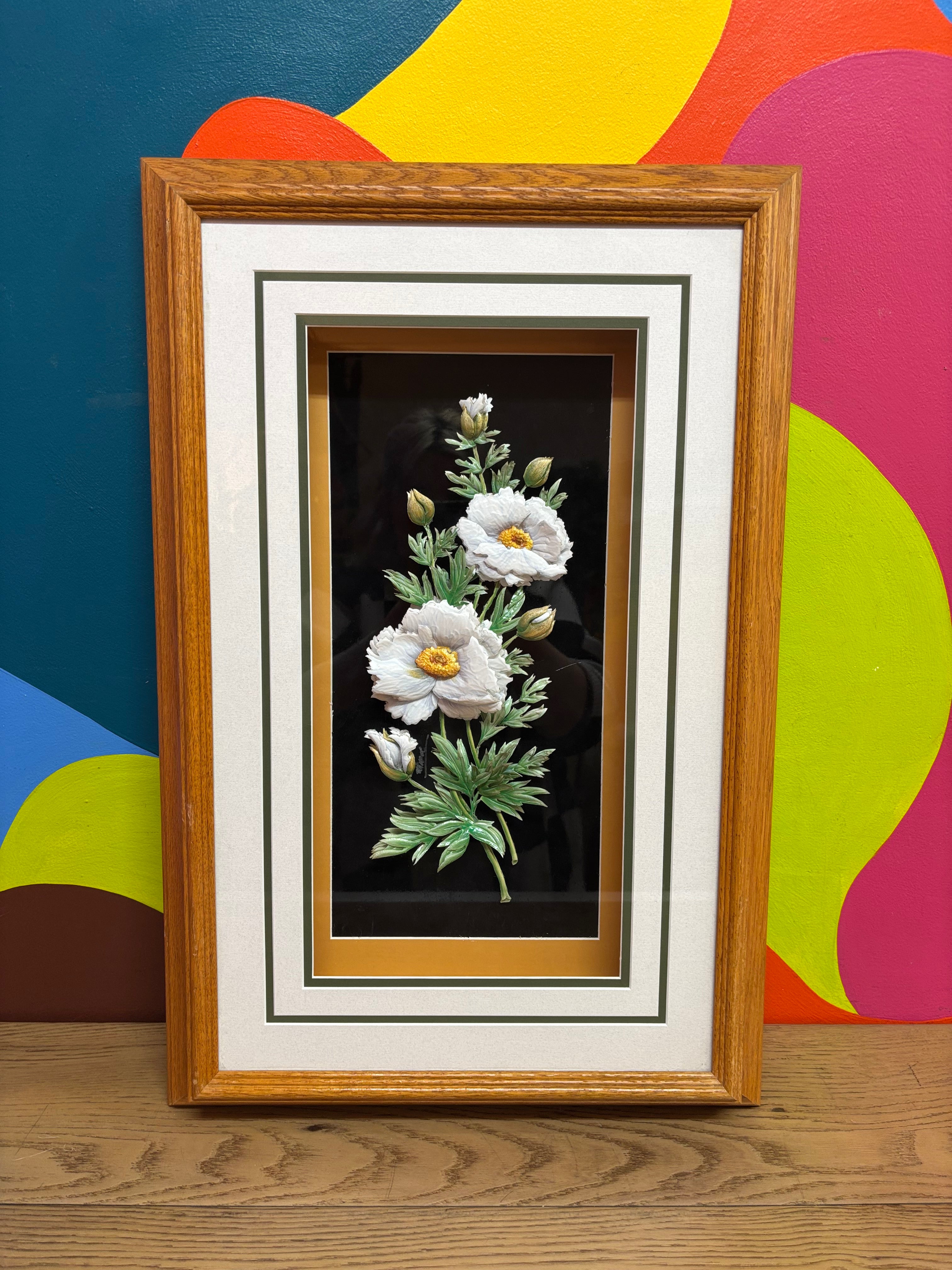 3D White Poppies Art