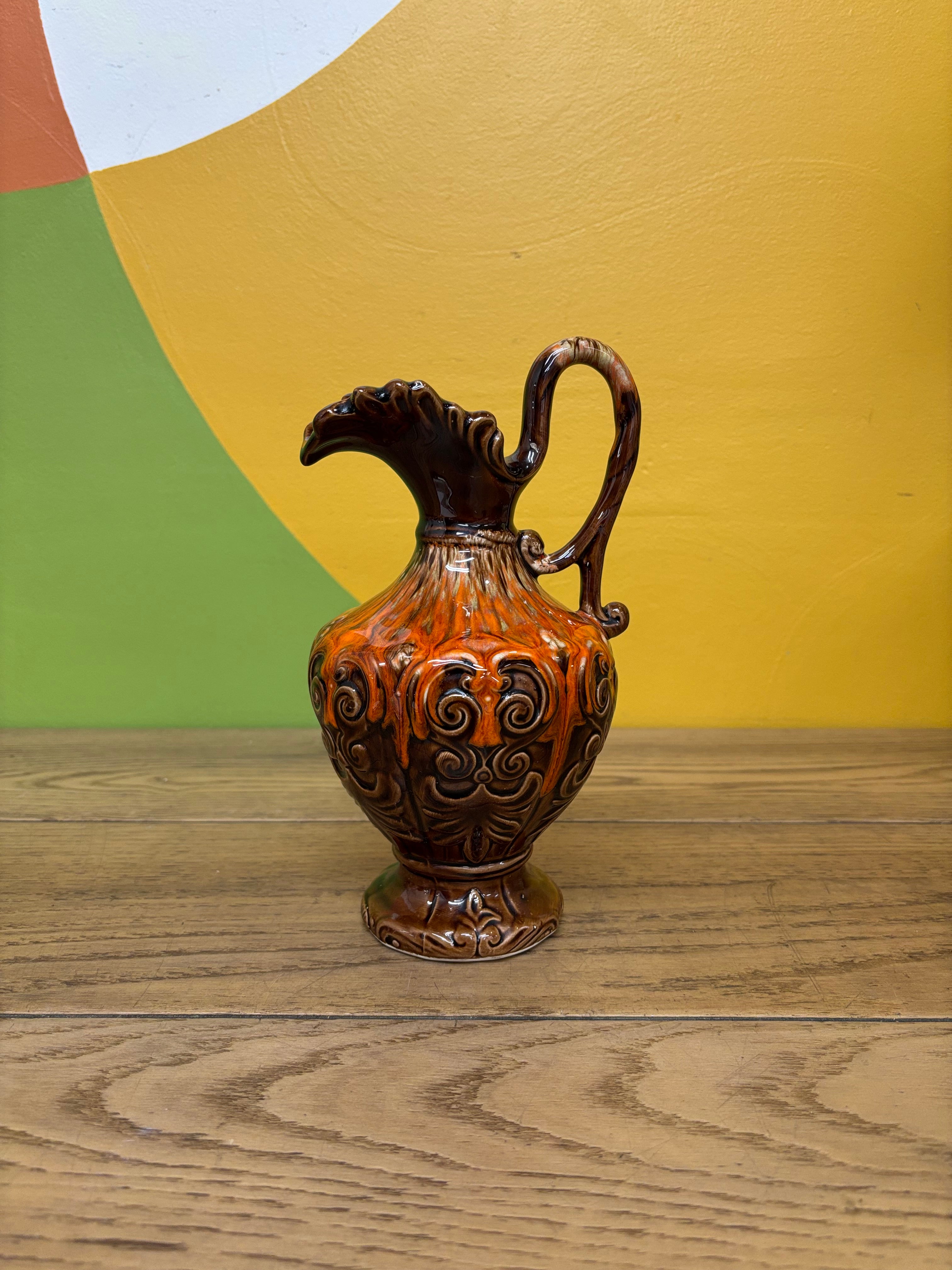Small Decorative Glazed Pitcher
