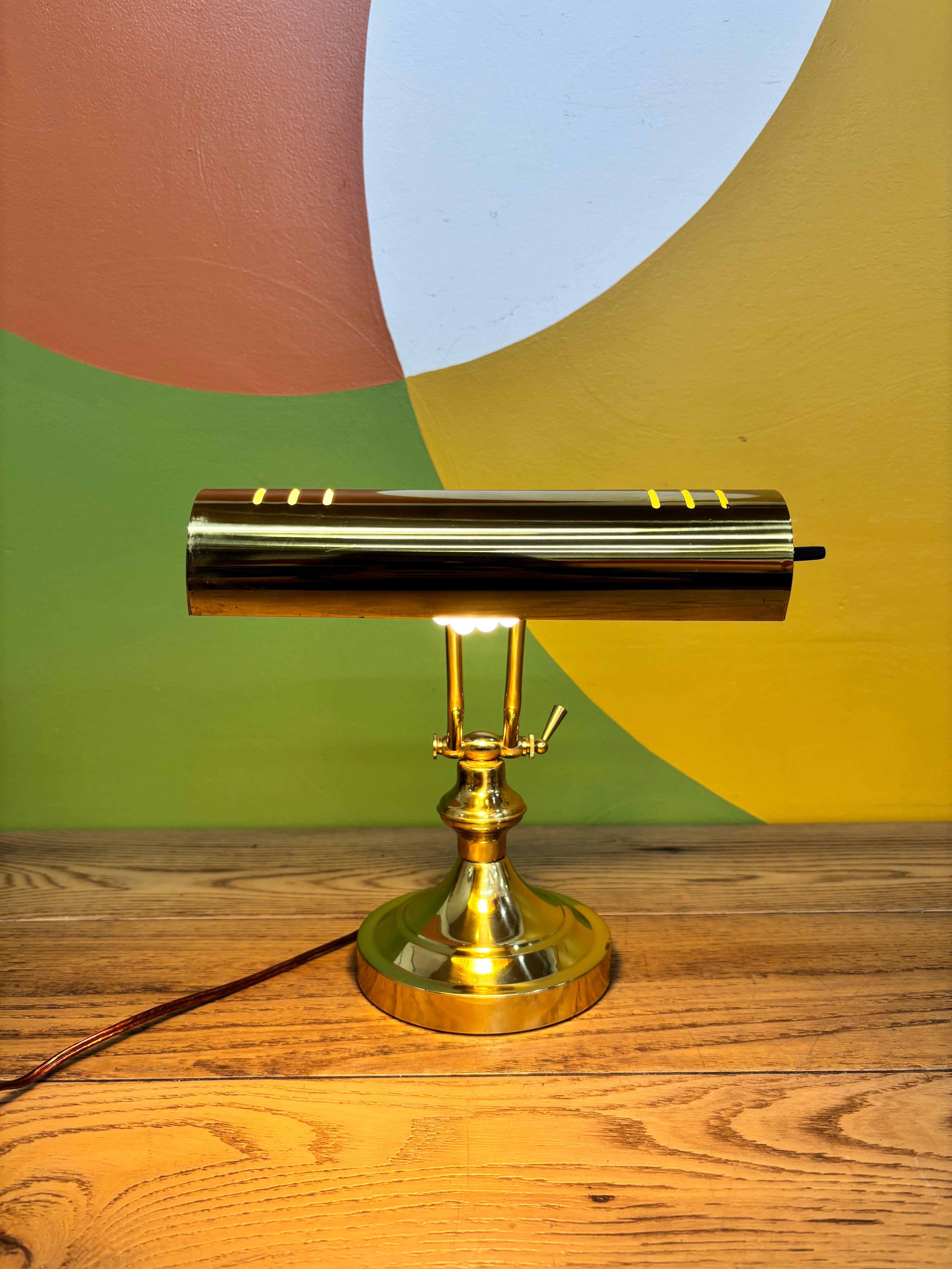 Gold Metal Bankers Lamp