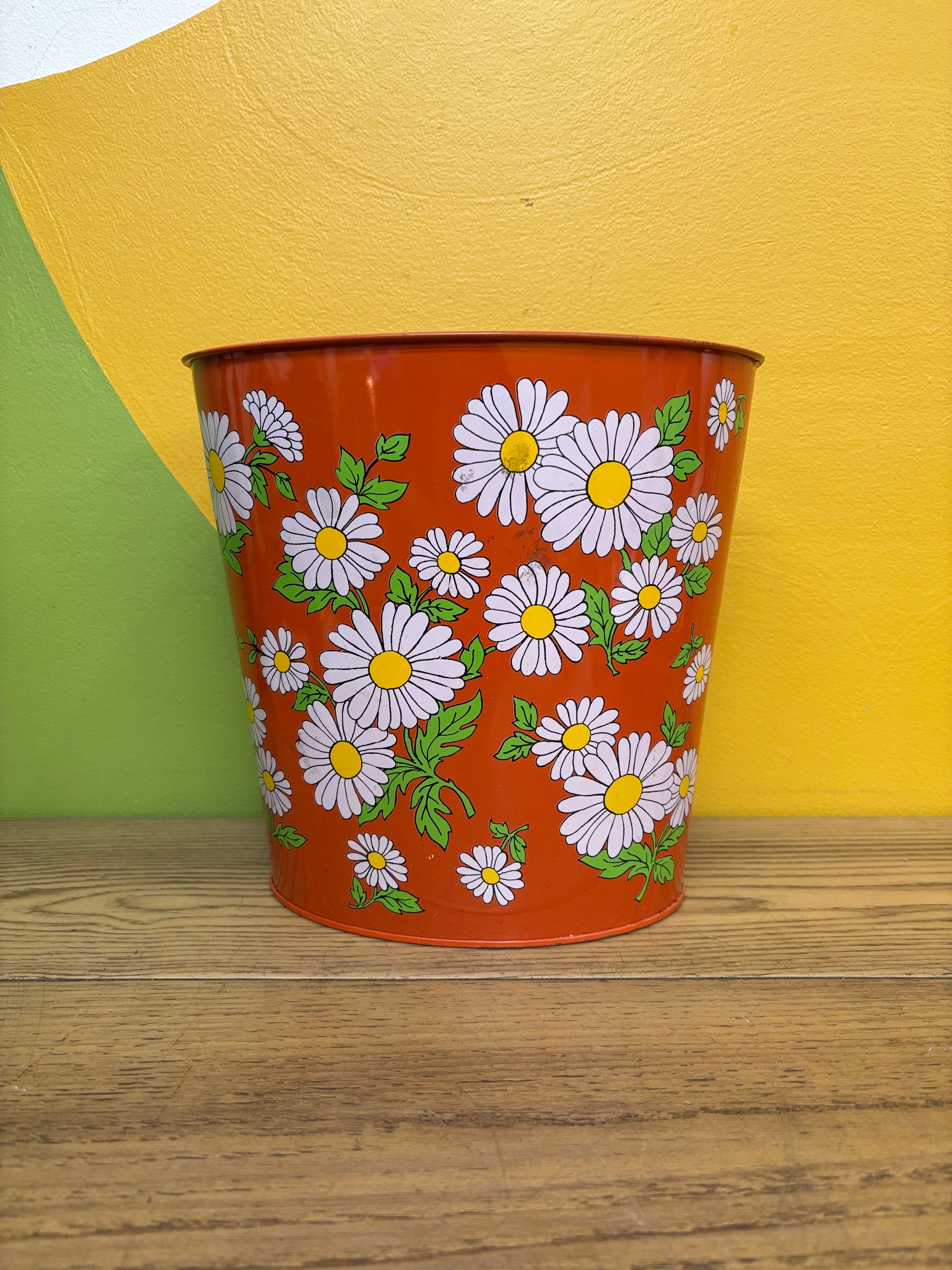 Small Orange Trash Can