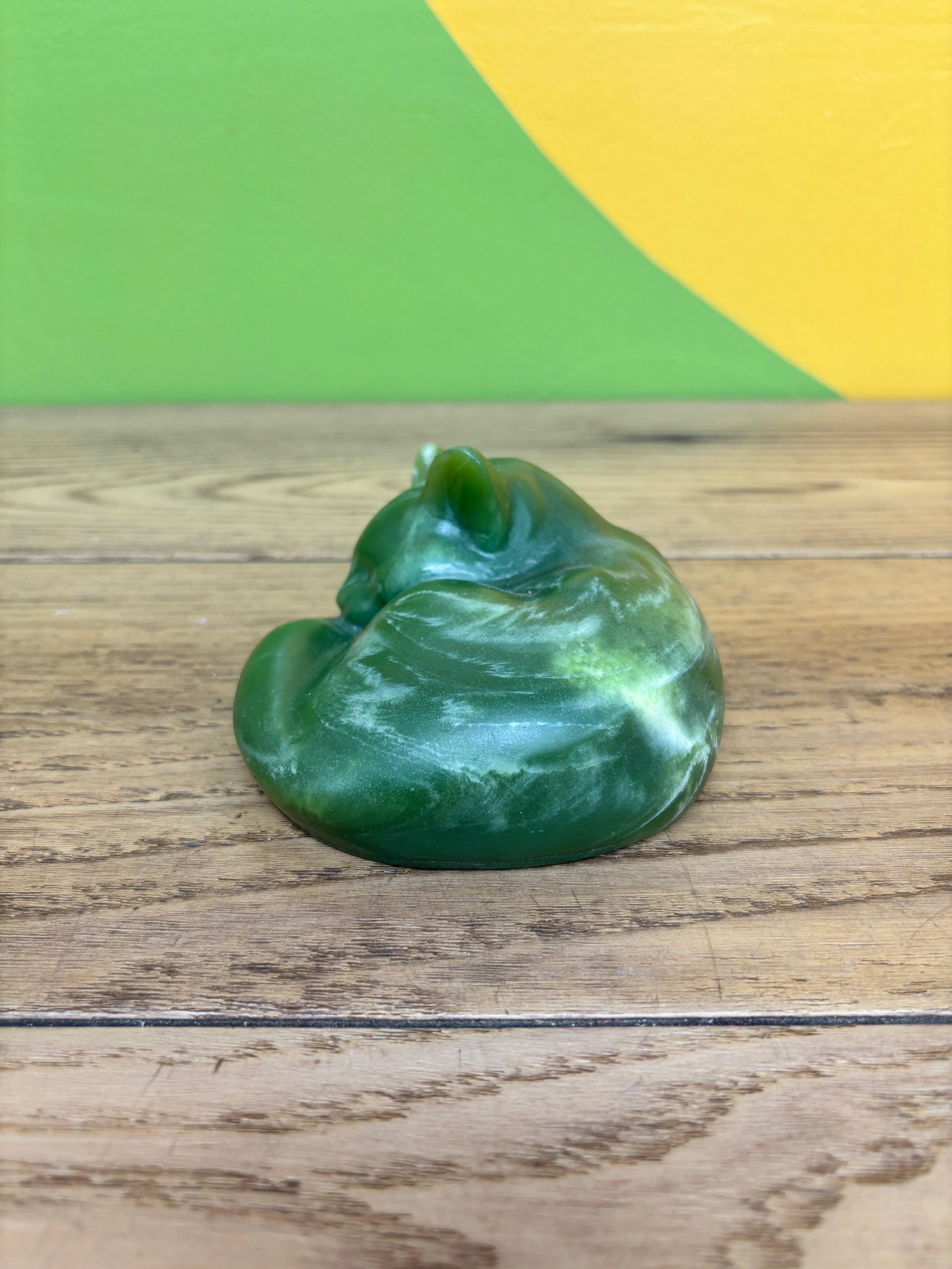 Green Cat Statue