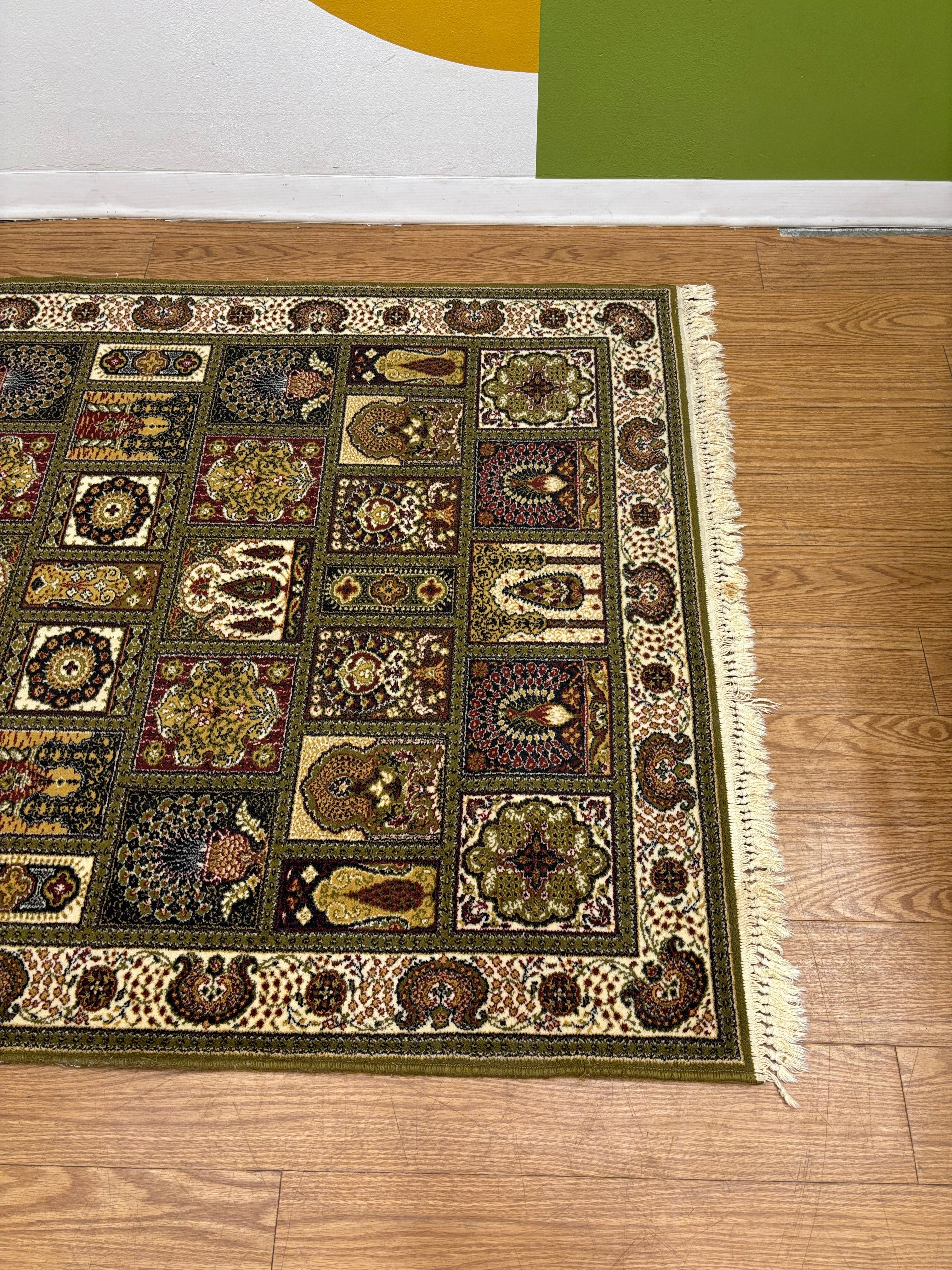 Green Grid Rug