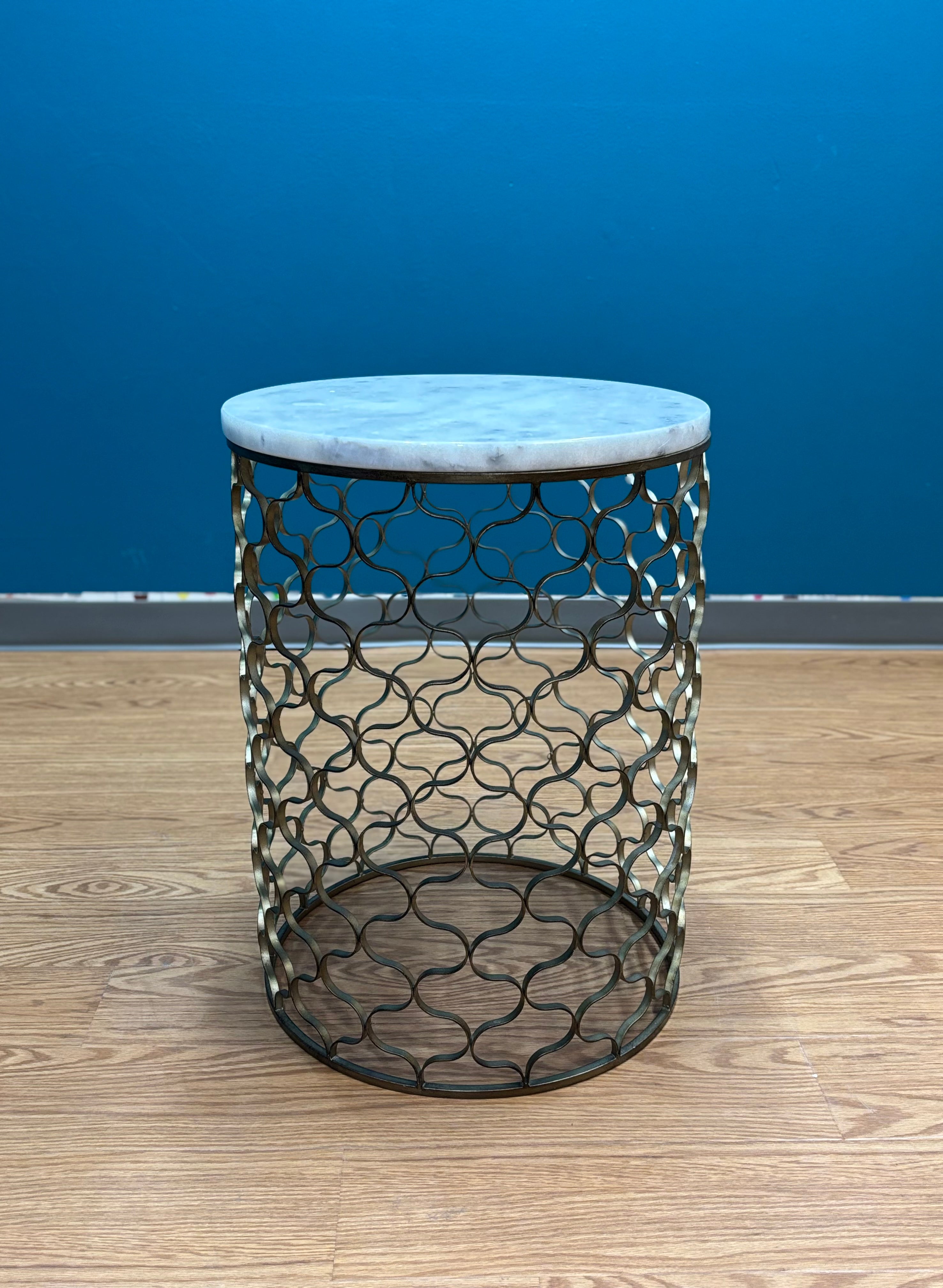 Round Marble Top Metal Table
