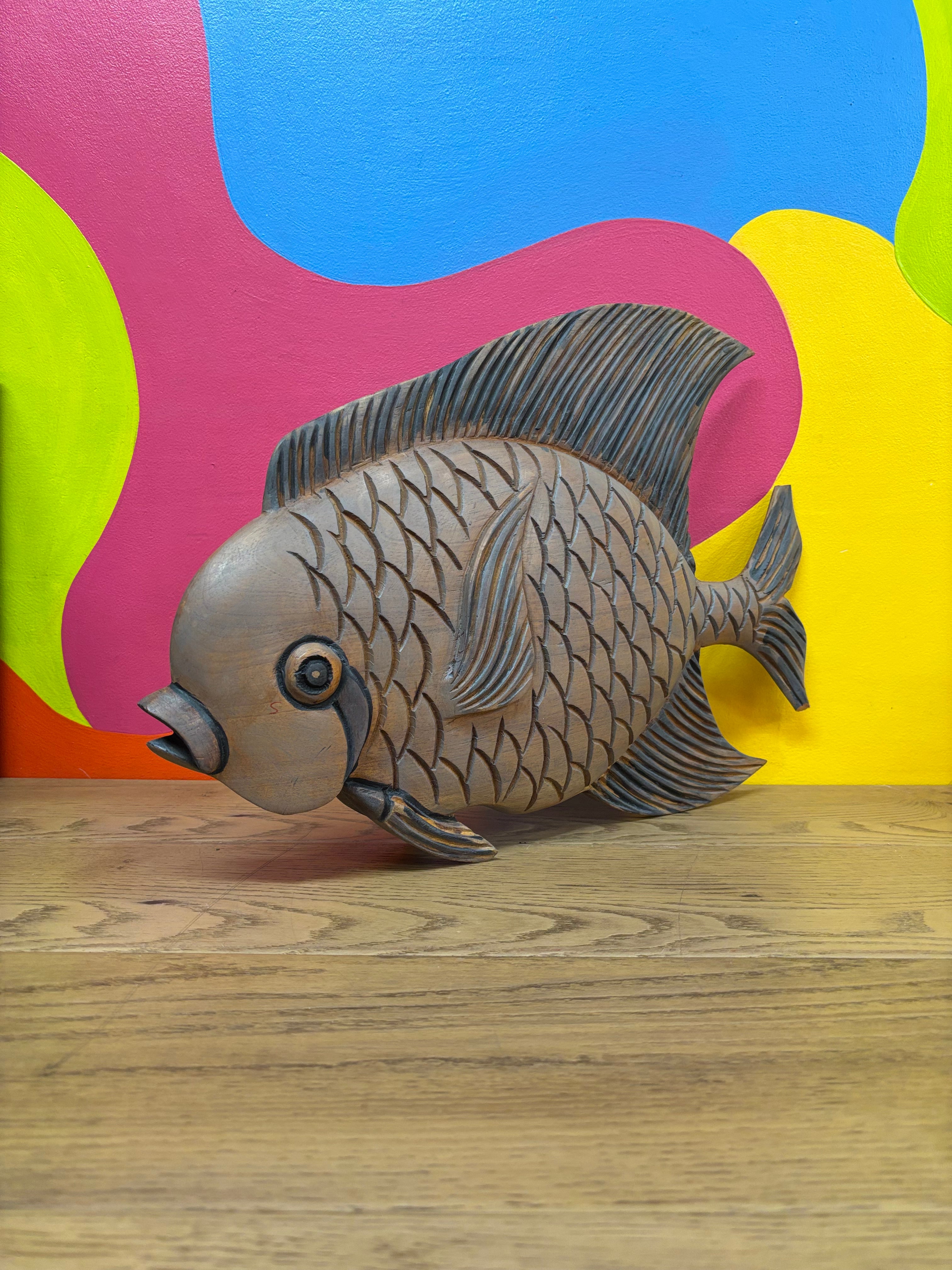 Large Wood Carved Fish