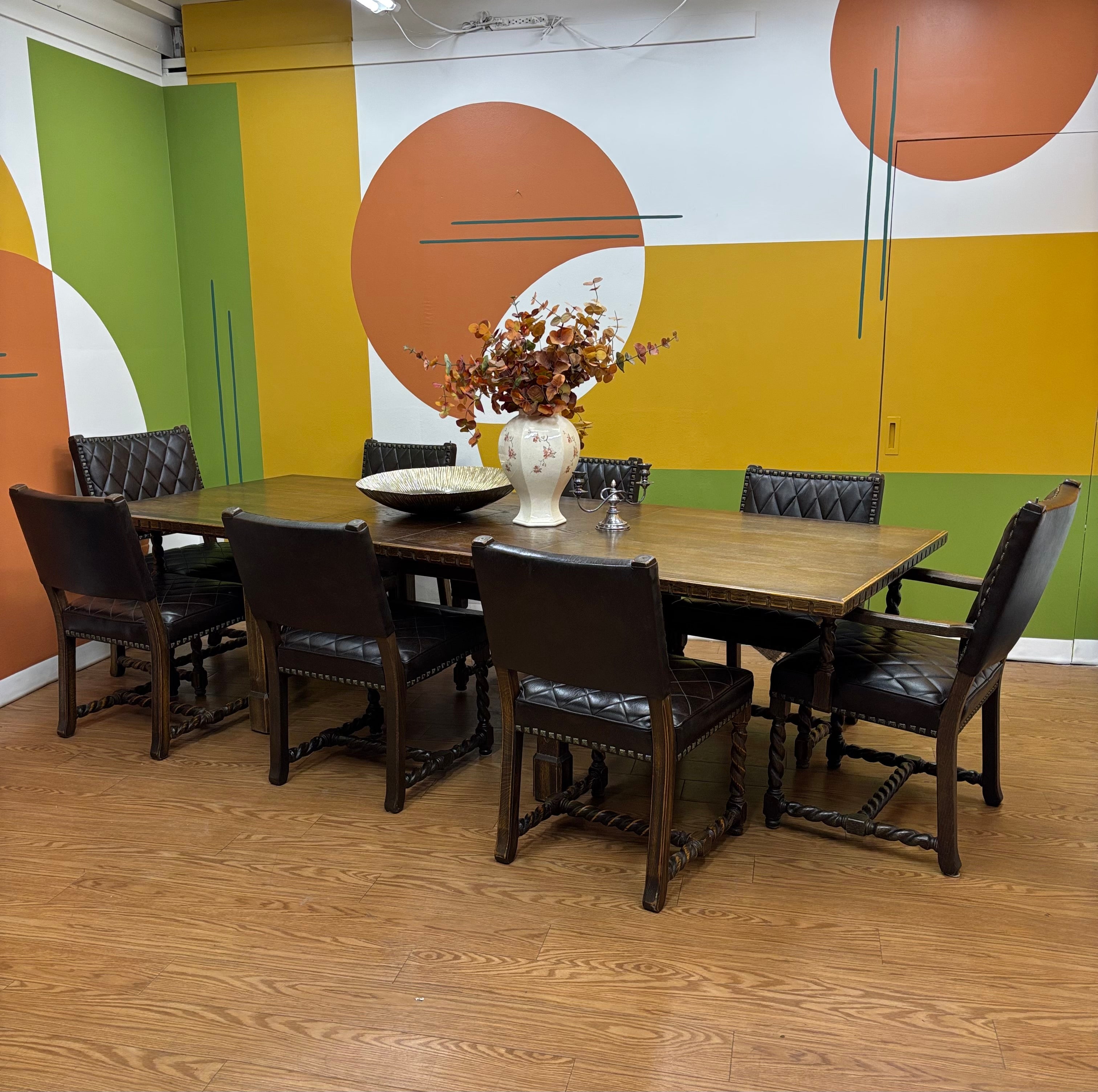 Large Dining Table & Chairs Set