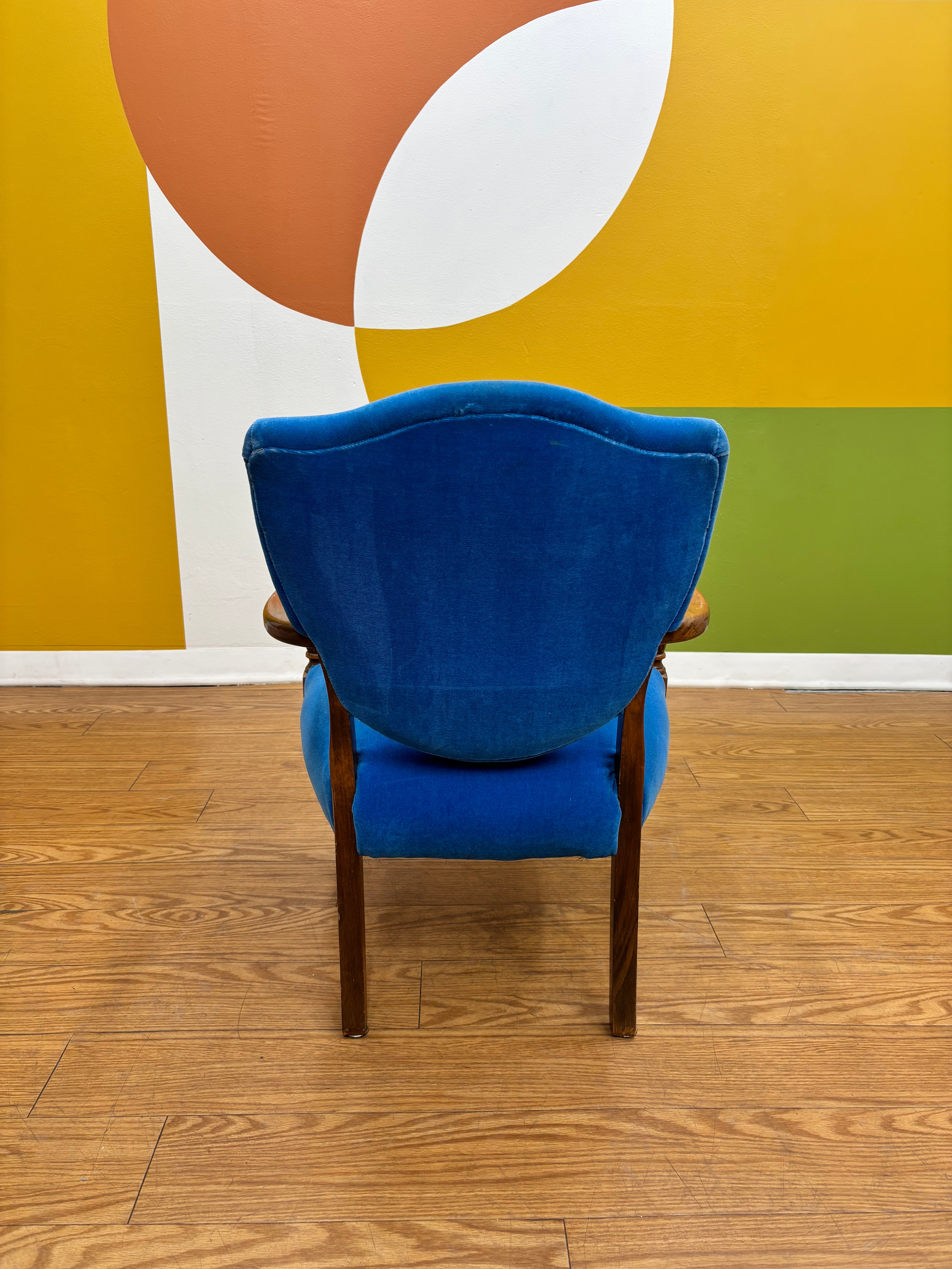 Blue Velvet Armchair